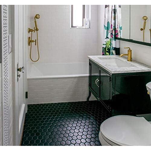 Mosaico de Porcelana Hexagonal Tenedos 31.75x29.21 cm Negro Mate