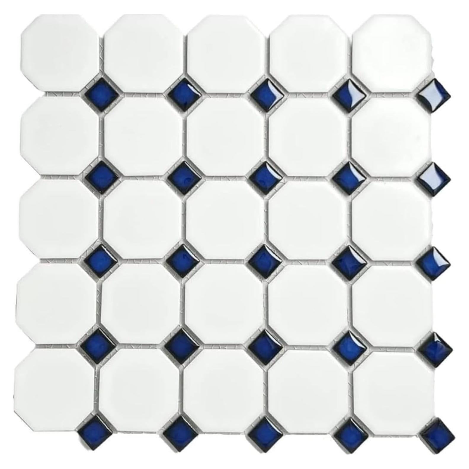 Mosaico Porcelana Mate Octagonal Tenedos 20 Hojas 1.86 m²