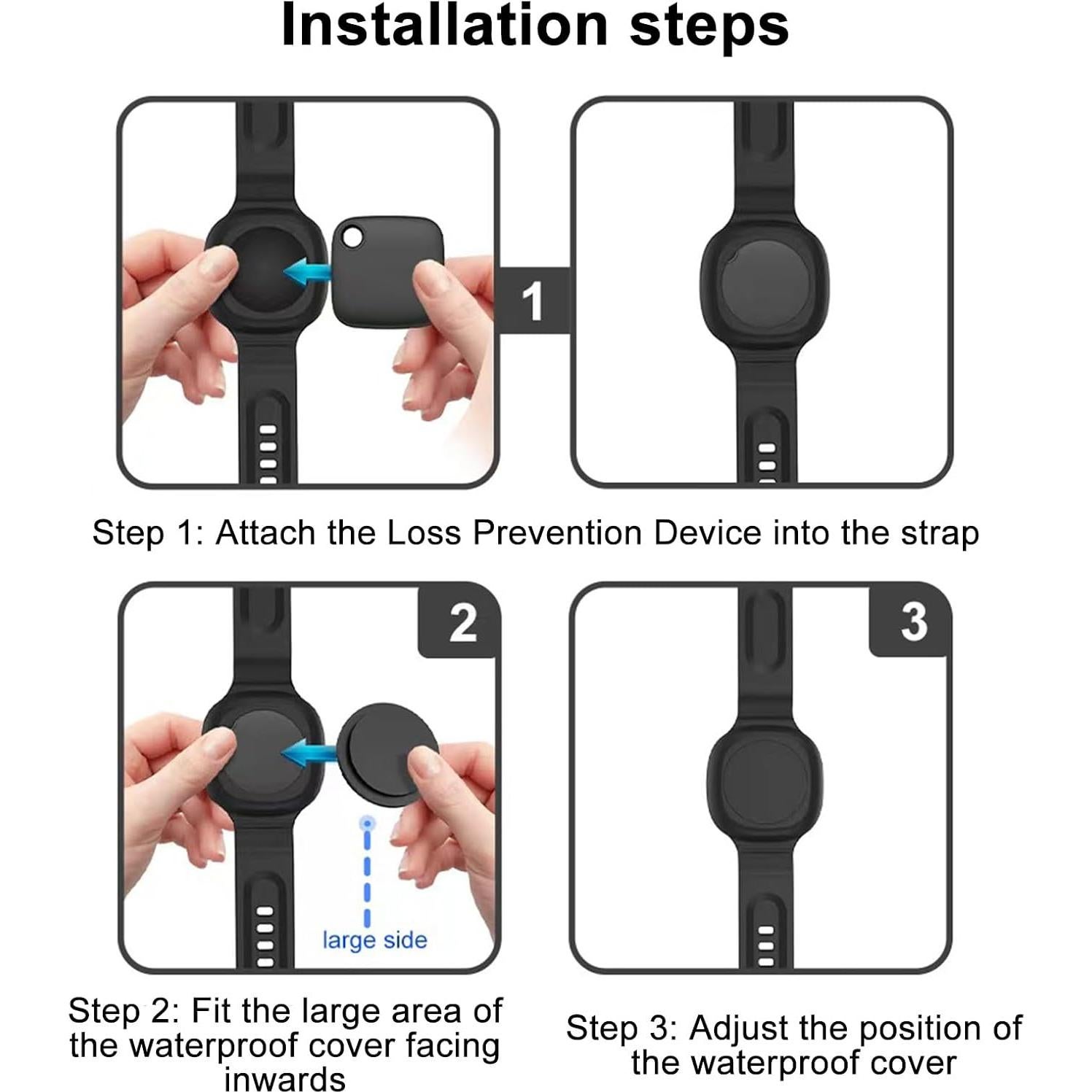 4 Pulseras de Silicona Impermeables para Tile Mate 2022 - Negro