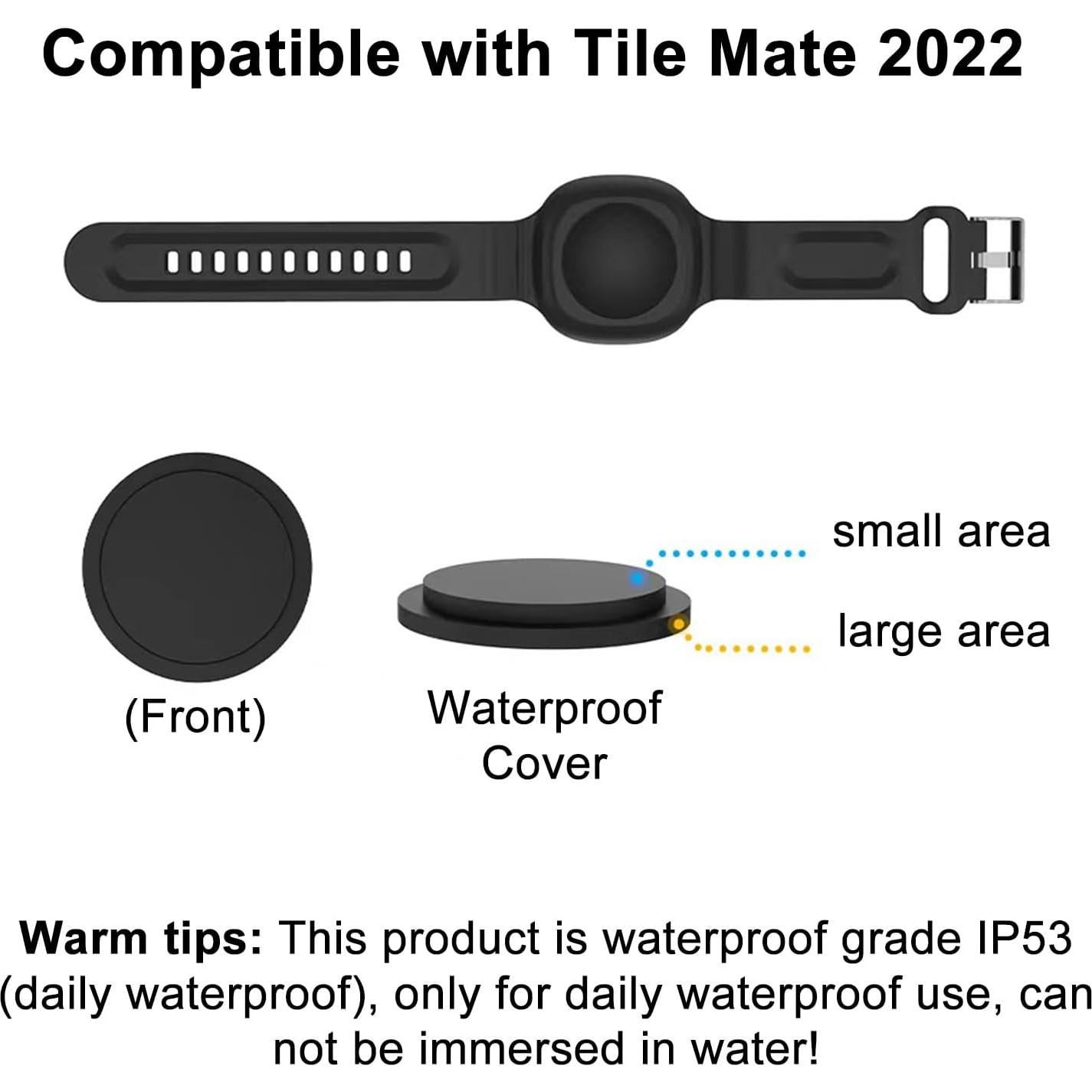 4 Pulseras de Silicona Impermeables para Tile Mate 2022 - Negro