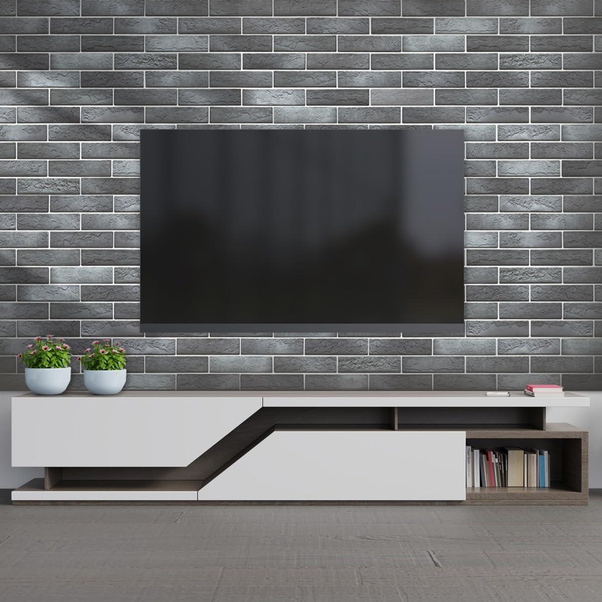 Revestimiento de Ladrillo Falso TORURAL 3D Gris Blanqueado 100 Unidades