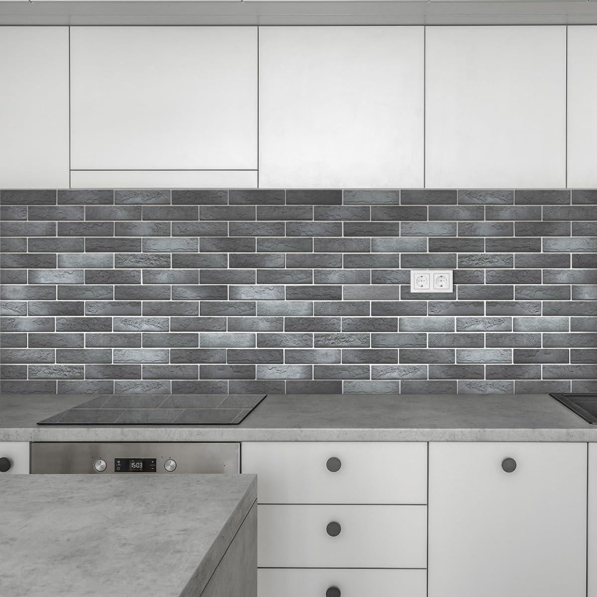 Revestimiento de Ladrillo Falso TORURAL 3D Gris Blanqueado 100 Unidades