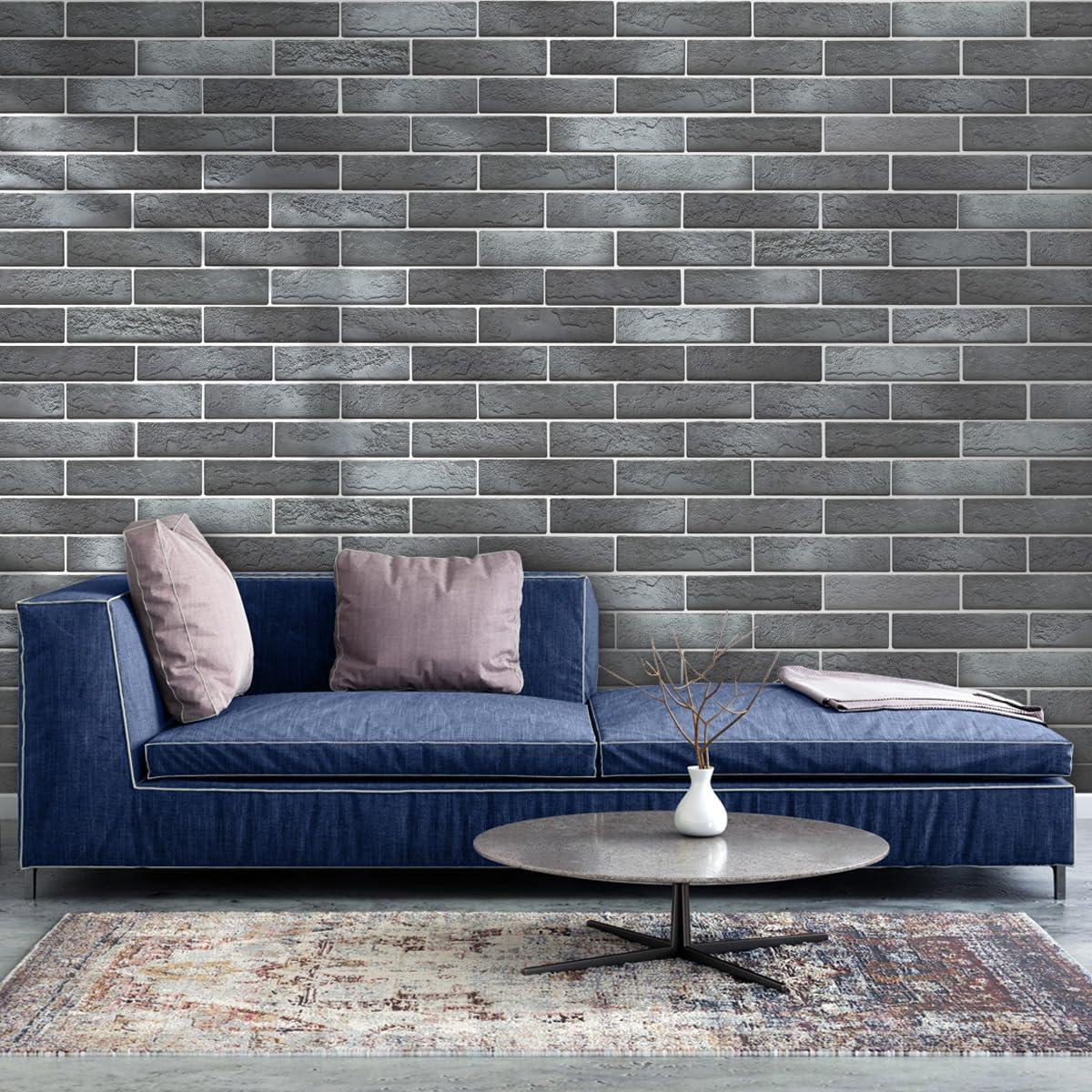 Revestimiento de Ladrillo Falso TORURAL 3D Gris Blanqueado 100 Unidades