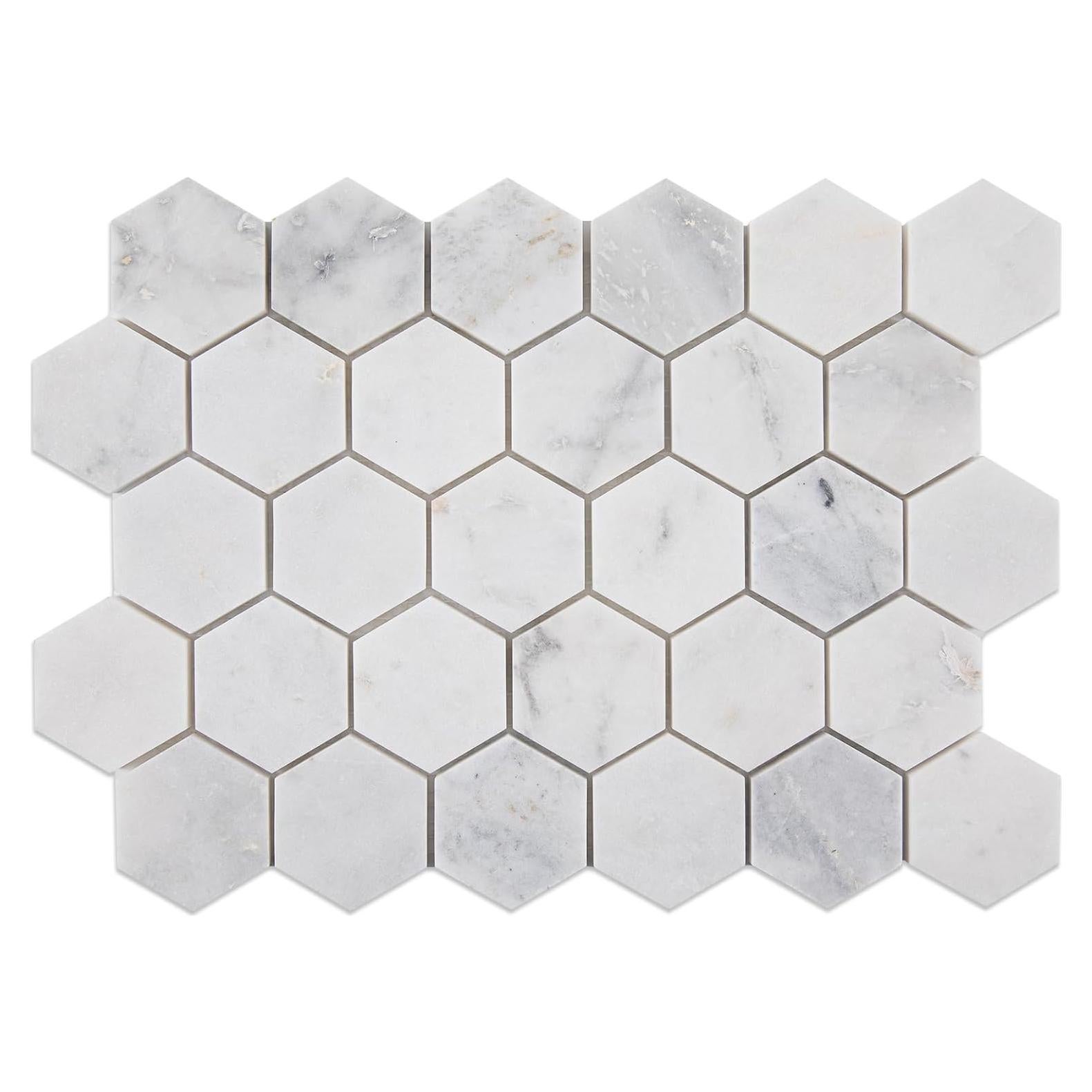 Azulejo de Mosaico de Mármol Hexagonal 2" Soulscrafts 5 Hojas
