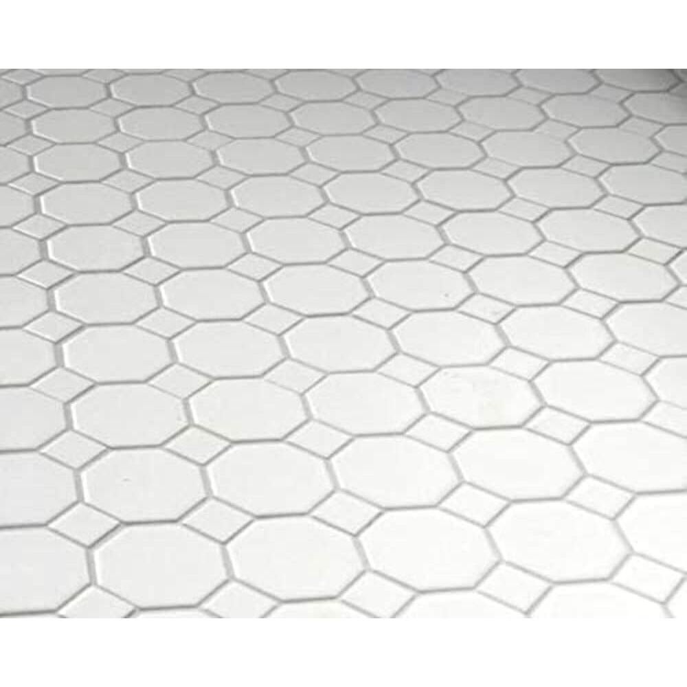 Azulejo Octagonal Mate Blanco Tenedos 30x30 cm para Piso y Pared