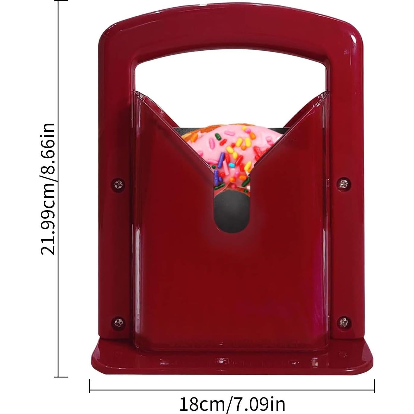 Cortador de Bagels XPAPOV Rojo Acero Inoxidable 22x9x18 cm