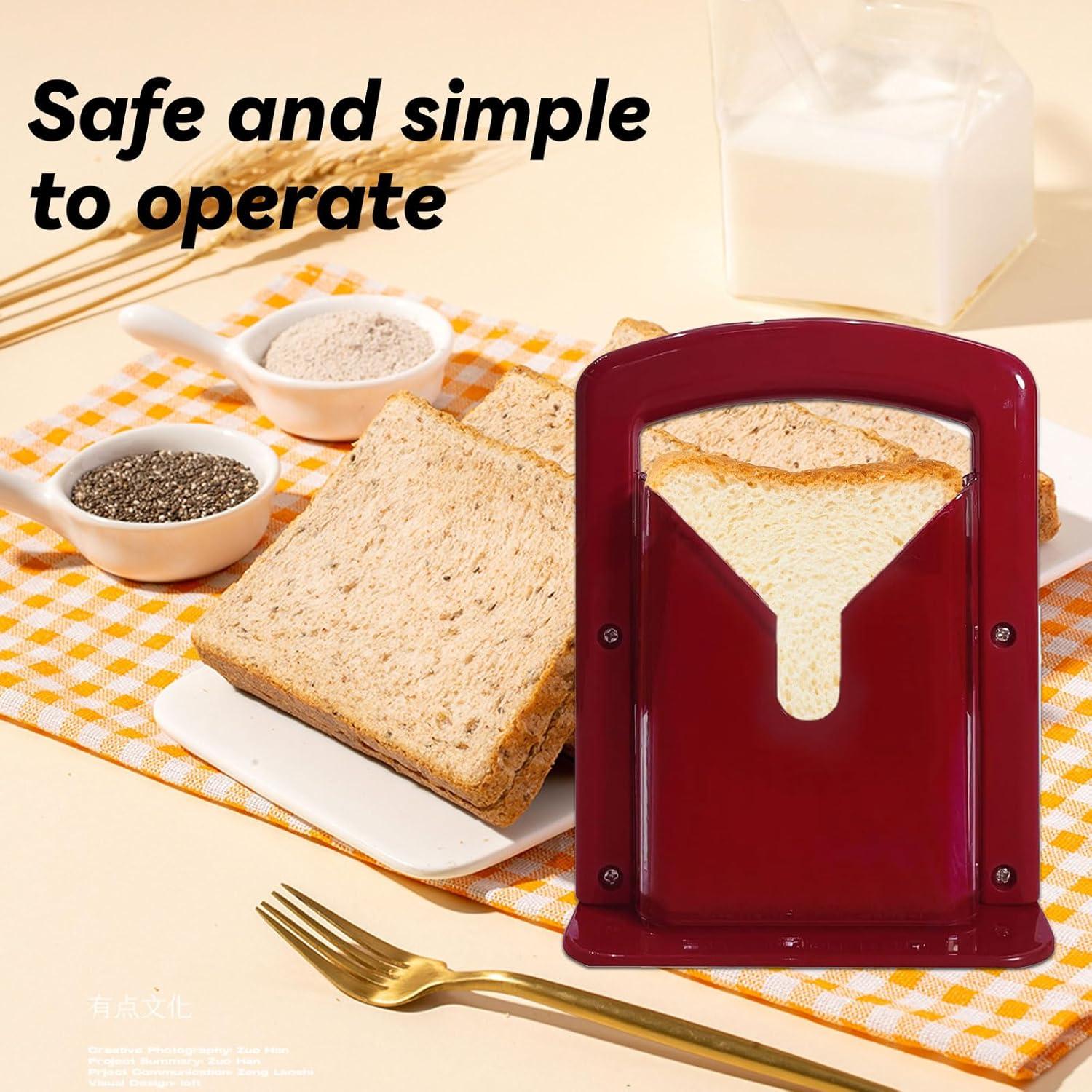 Cortador de Bagels XPAPOV Rojo Acero Inoxidable 22x9x18 cm