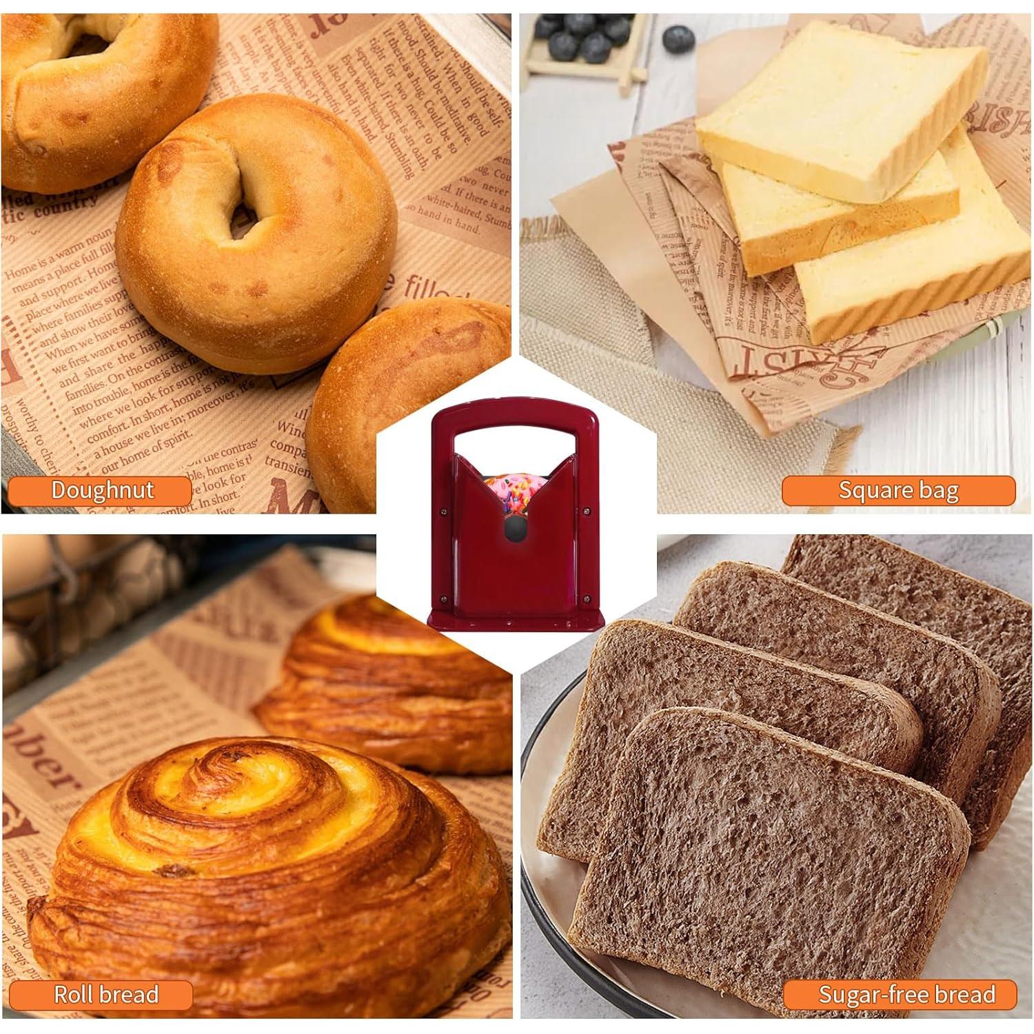 Cortador de Bagels XPAPOV Rojo Acero Inoxidable 22x9x18 cm