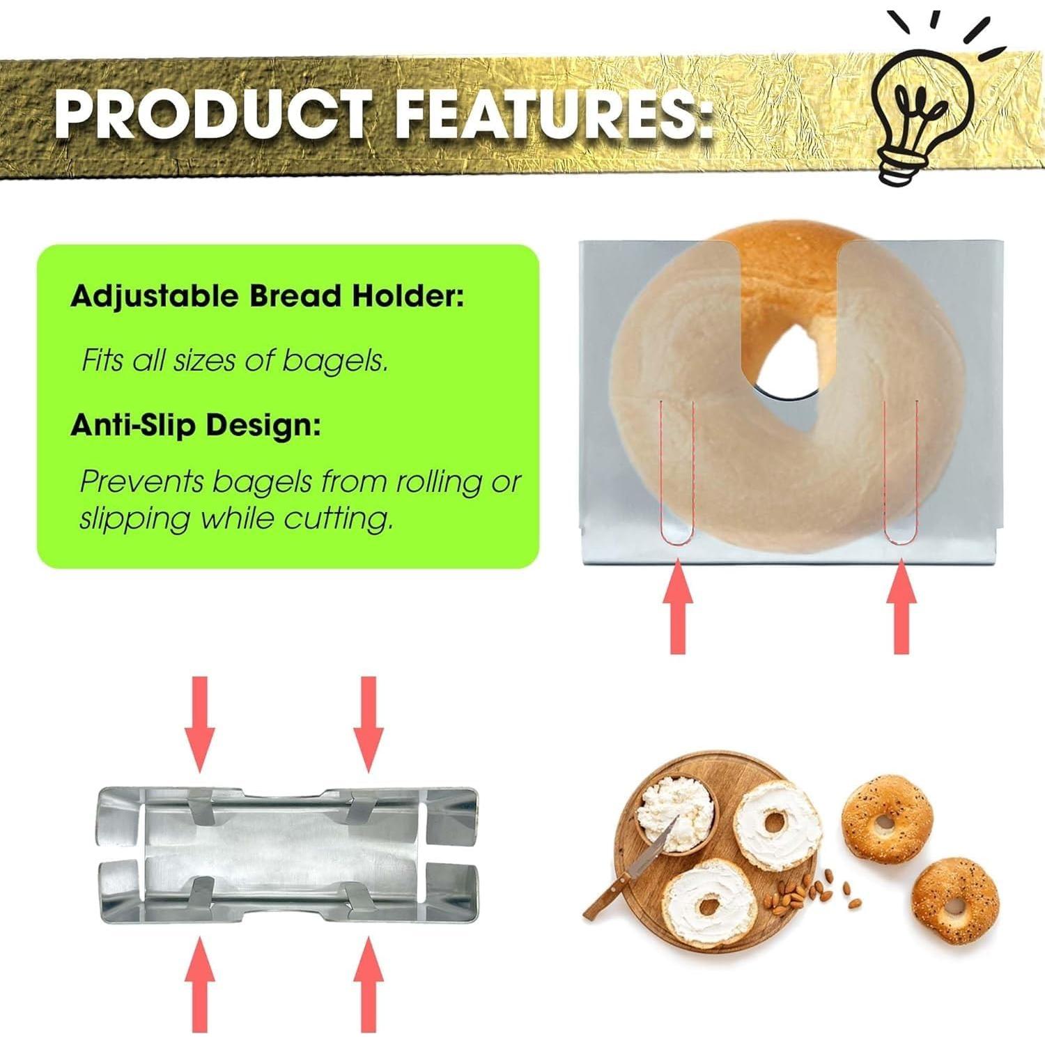 Cortador de Bagels BUNNYBOO de Acero Inoxidable Ajustable