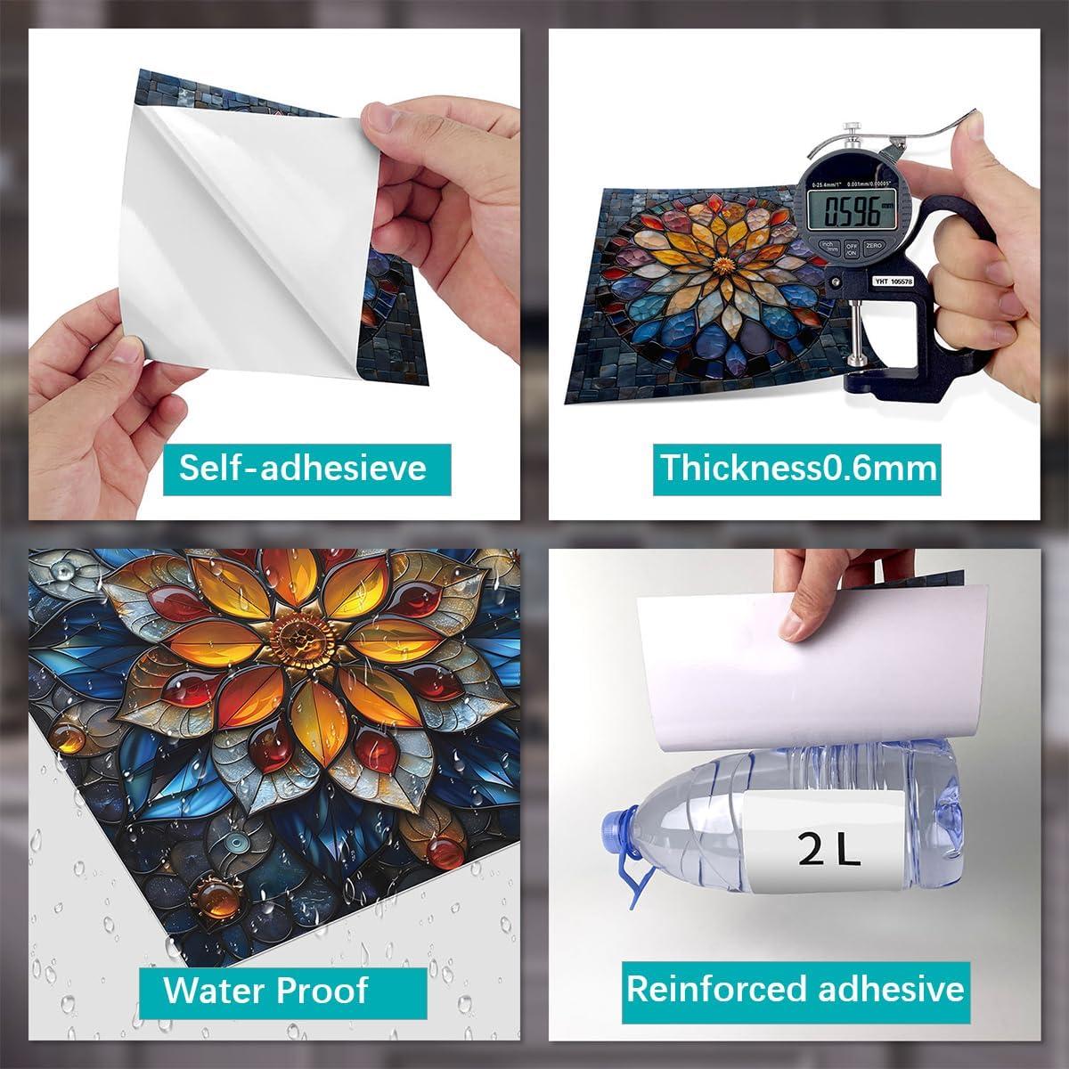 Calcomanías de Azulejos 15x15cm ViibXfans - 24 Piezas Floral