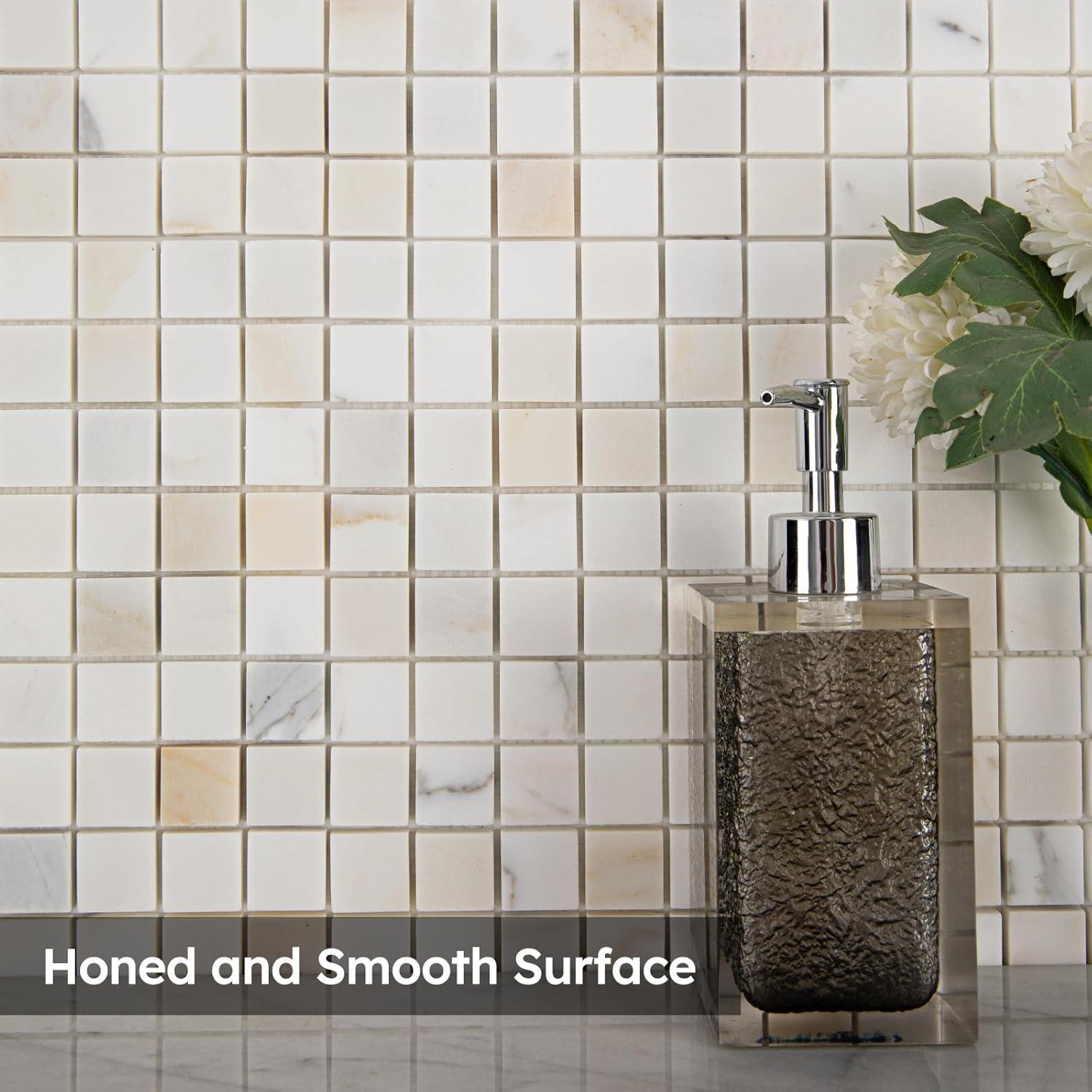 Azulejo de mosaico de mármol Diflart Calacatta dorado 1" pulido