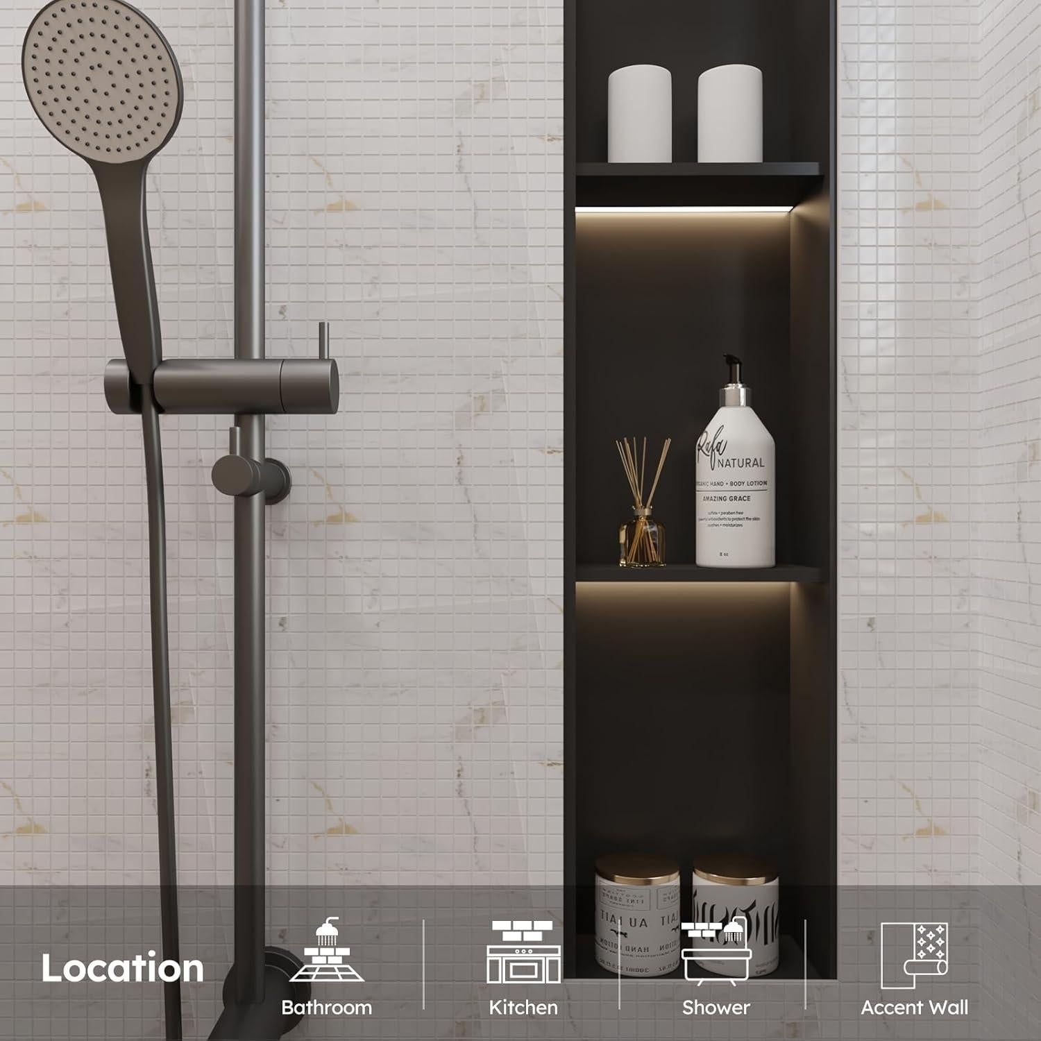 Azulejo de mosaico de mármol Diflart Calacatta dorado 1" pulido