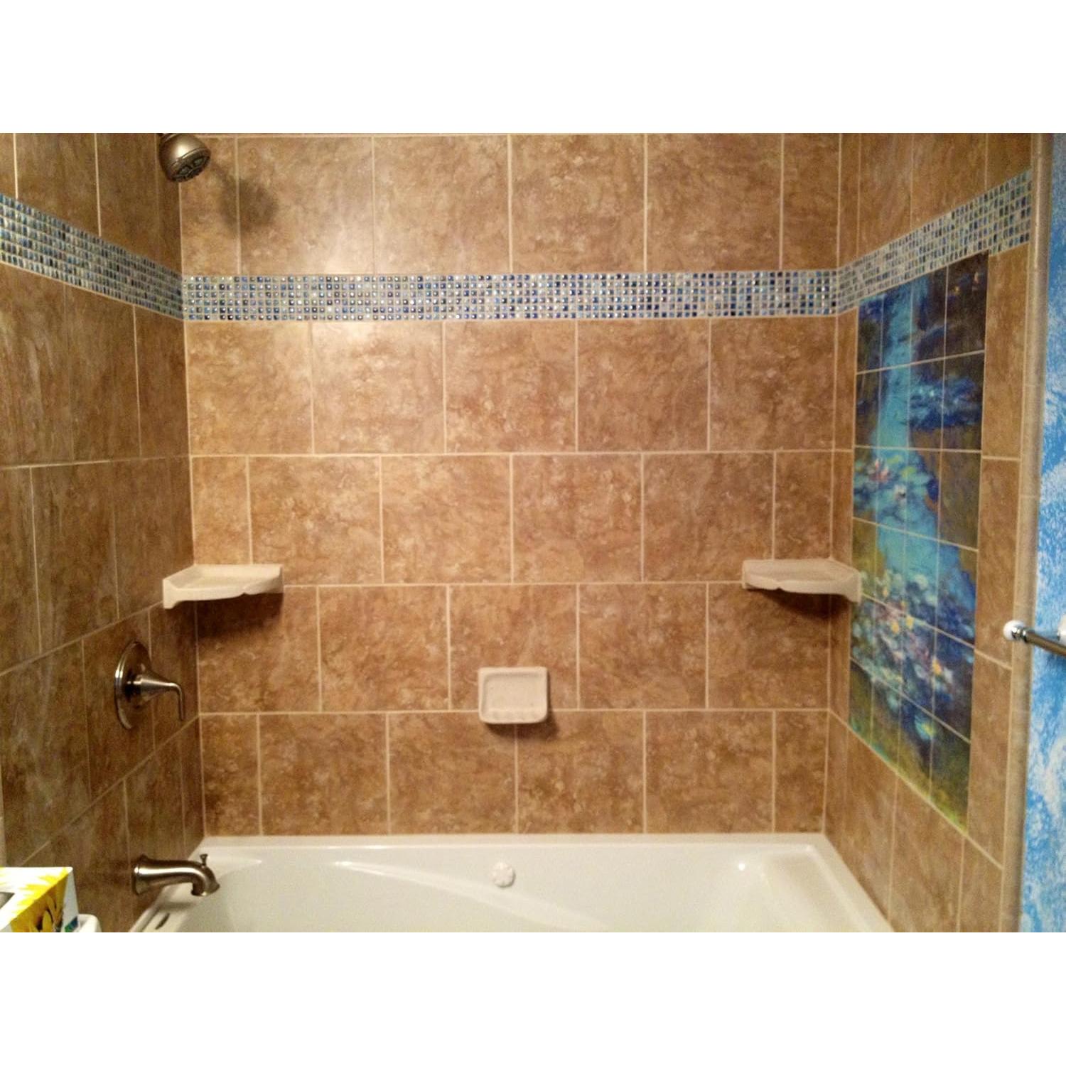 Mural de Azulejos Cerámico FlekmanArt Floral 53.98x43.18cm