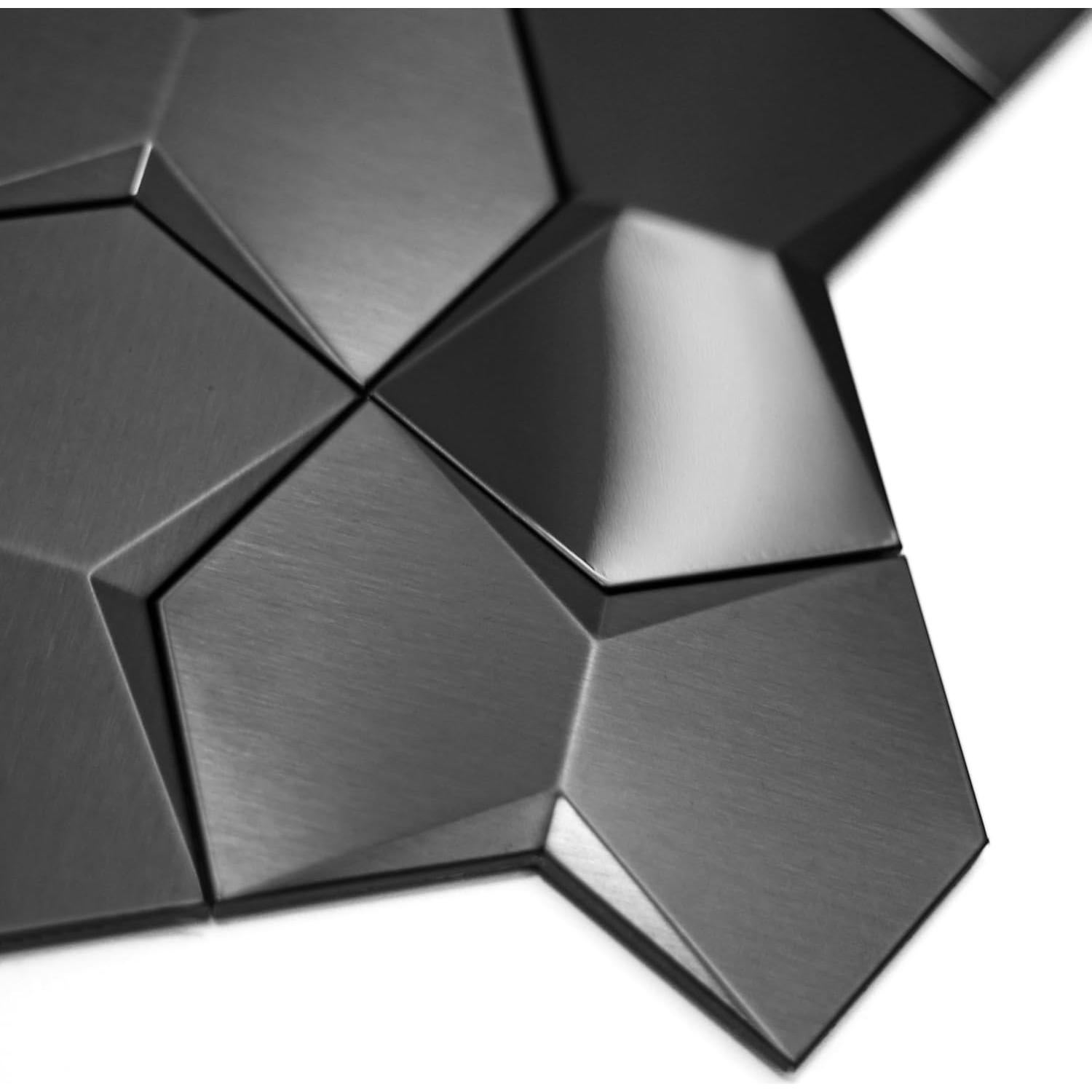 Azulejos de Pared 3D Hexagonales Negros Blujellyfish 5 Piezas