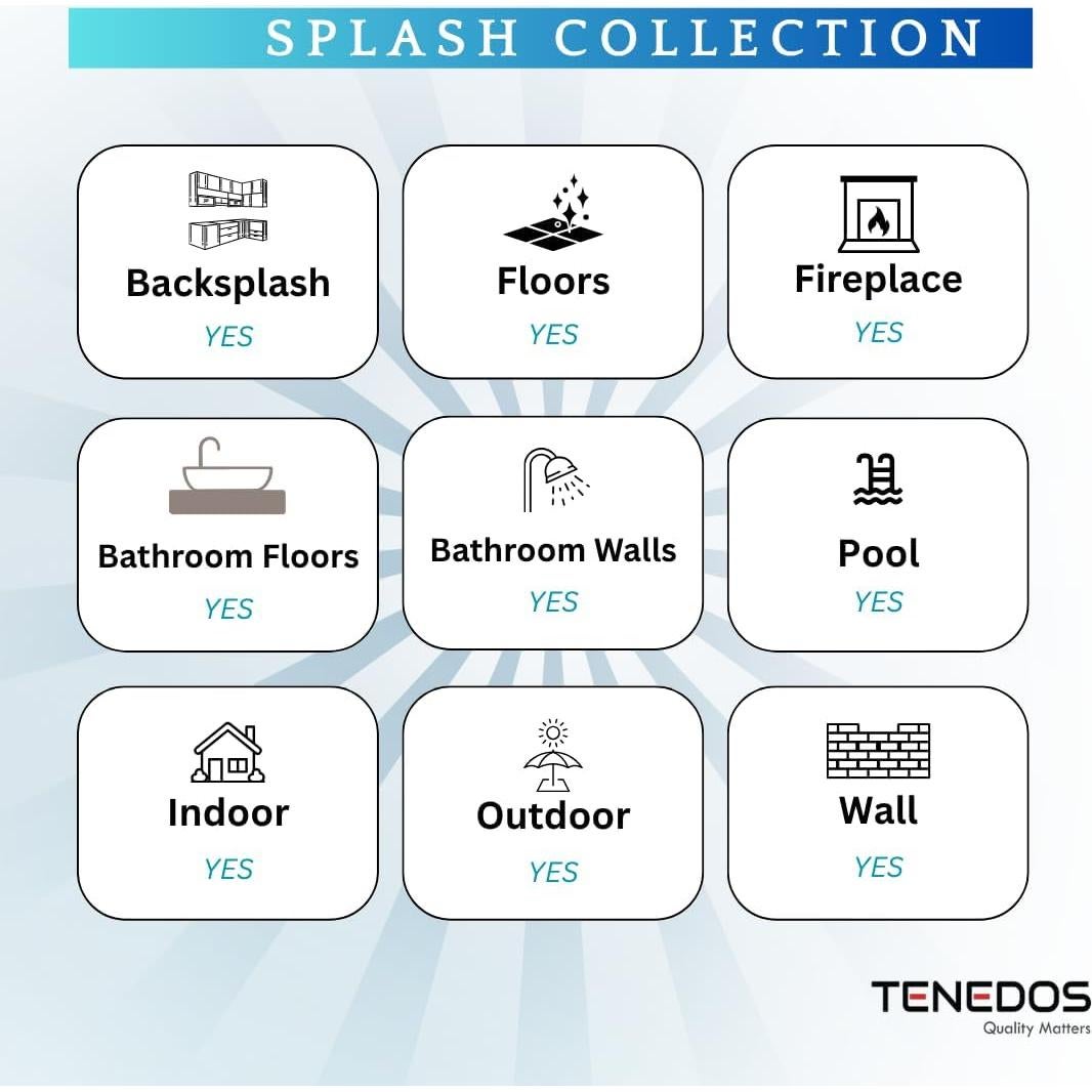 Teja de Porcelana Mosaico Tenedos HTC411 30.48x30.48 cm Negro Blanco Mate