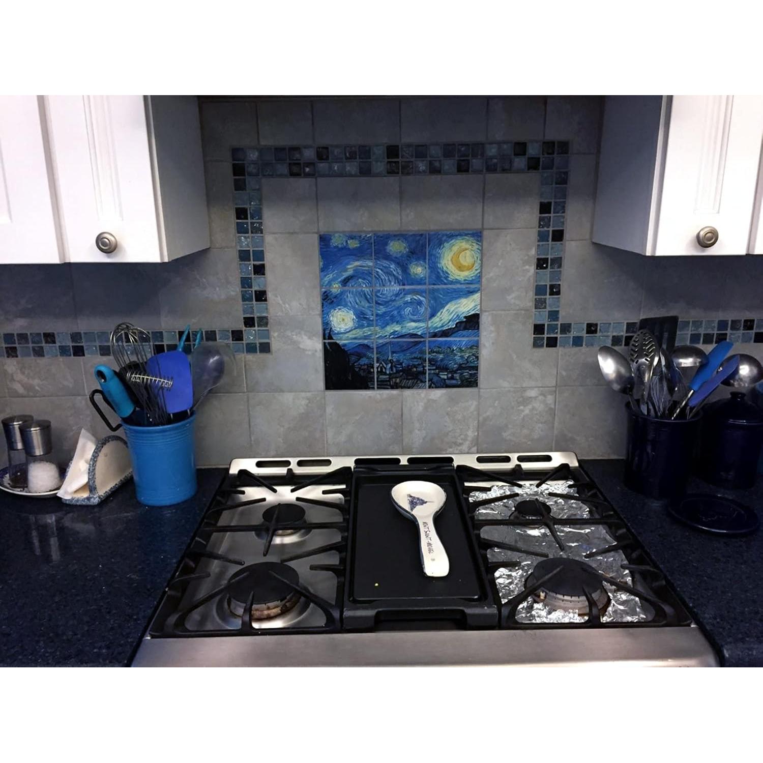 Mural de Azulejos Cerámicos FlekmanArt Noche Estrellada 60x45 cm