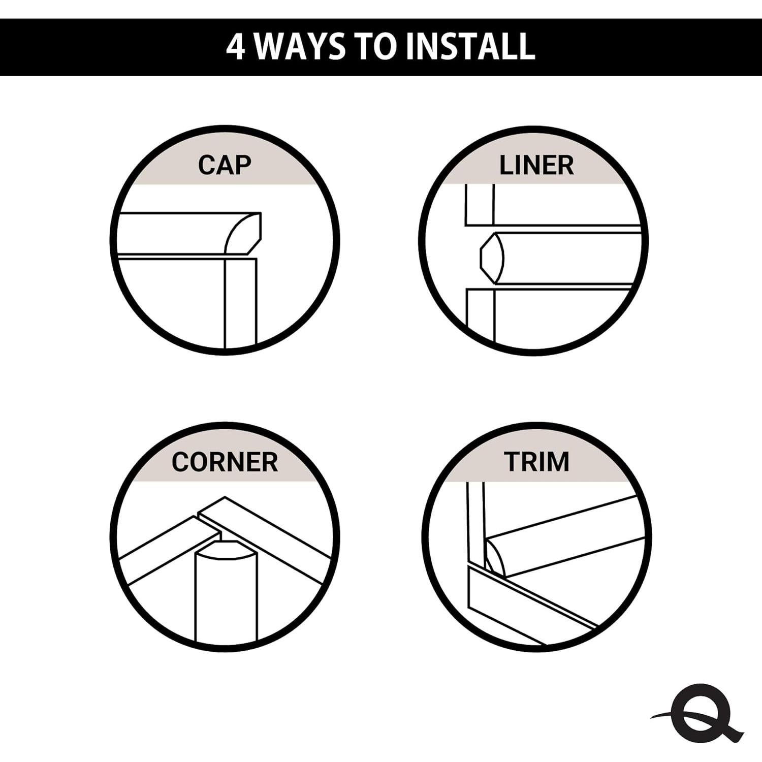 Moldura de Azulejo en Esquina Questech Gris Mate 30.48 cm Paquete de 6