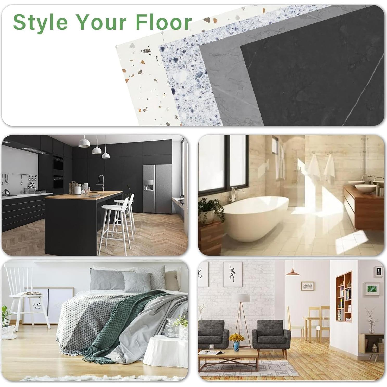 Paquete de 40 baldosas de vinilo autoadhesivas ZRJT 30.48 cm