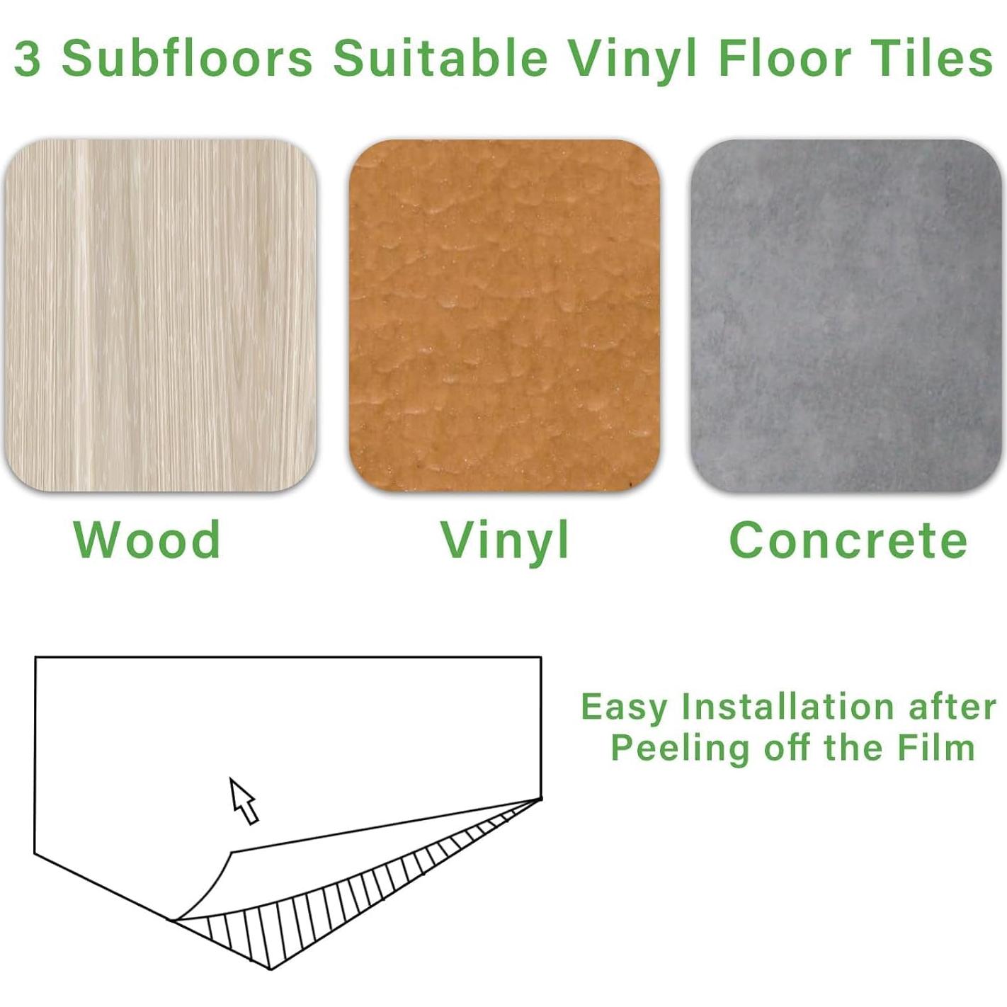 Paquete de 40 baldosas de vinilo autoadhesivas ZRJT 30.48 cm