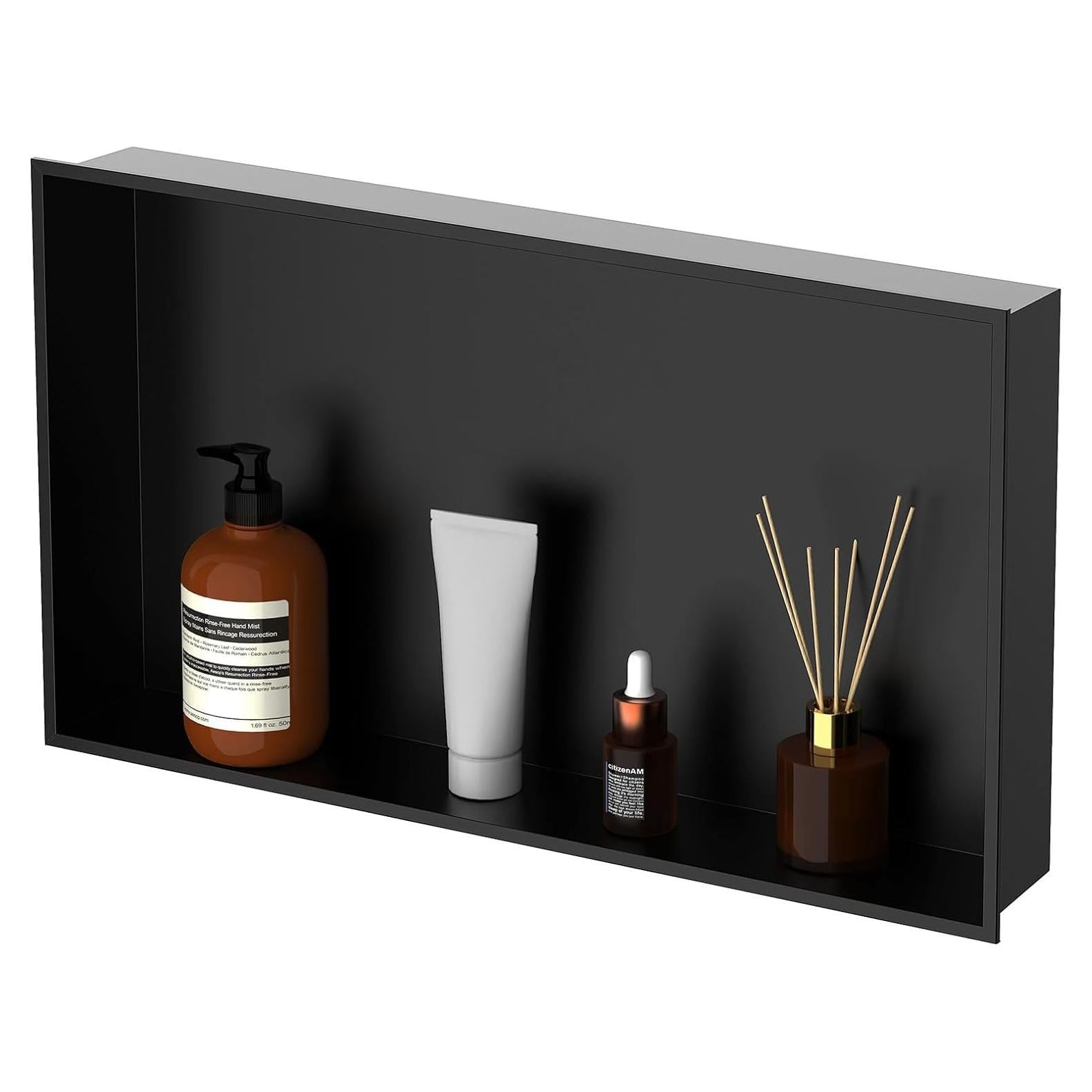 Nicho de Ducha Homevacious 71x40 cm Acero Inoxidable Negro Mate