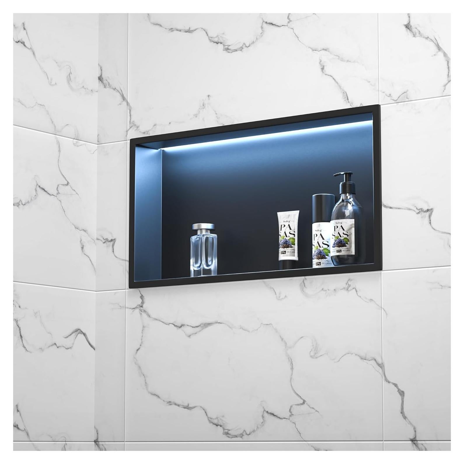 Nicho de Ducha LED RGB Bernkot 30x61 cm Acero Inoxidable Mate