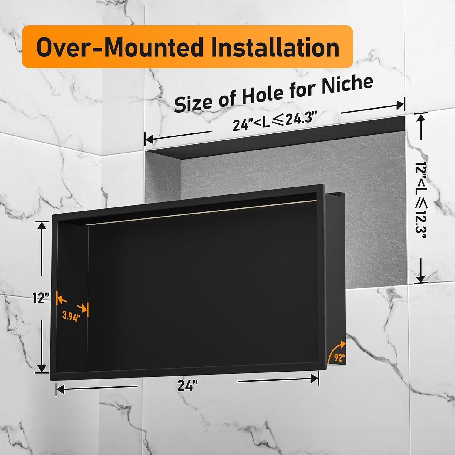 Nicho de Ducha LED RGB Bernkot 30x61 cm Acero Inoxidable Mate