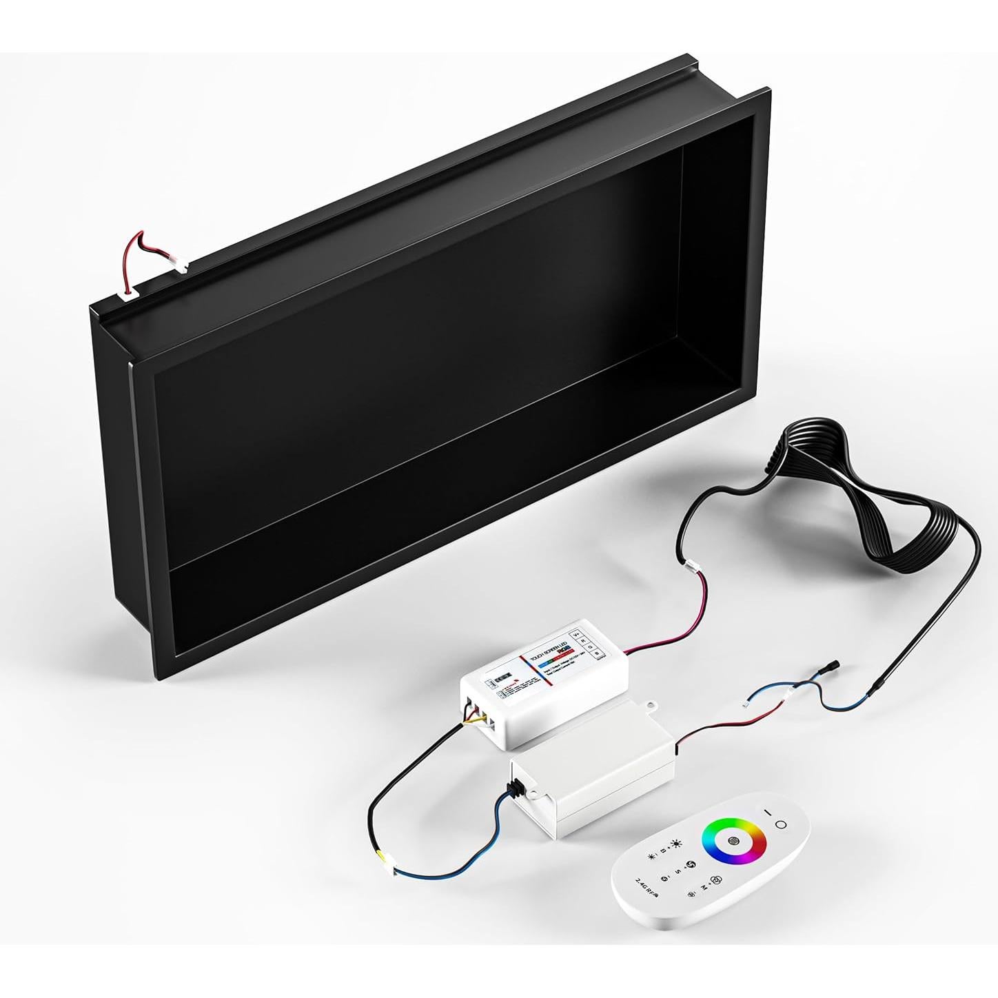 Nicho de Ducha LED RGB Bernkot 30x61 cm Acero Inoxidable Mate