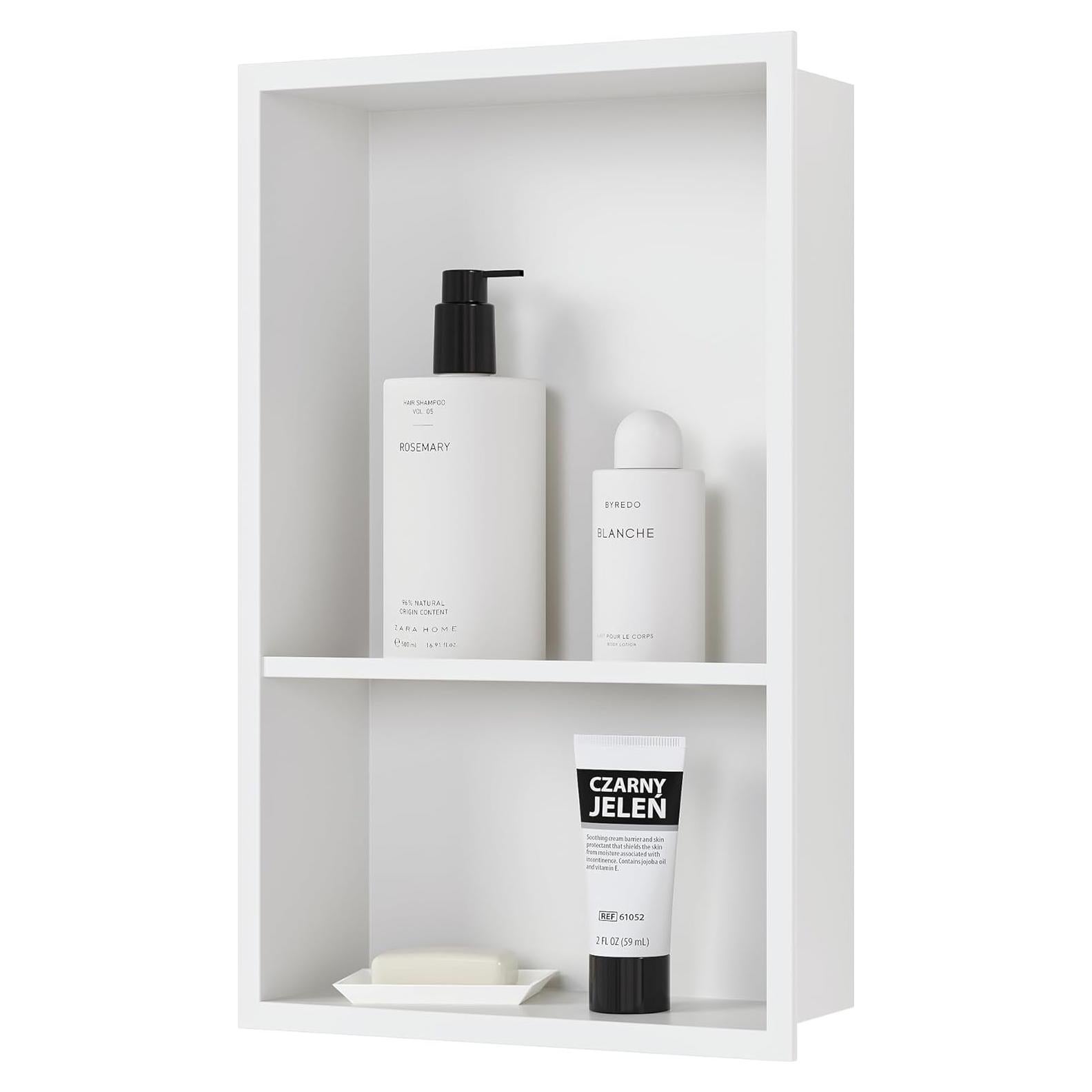 Nicho de Ducha Acero Inoxidable Qeke 45x30cm Doble Estante