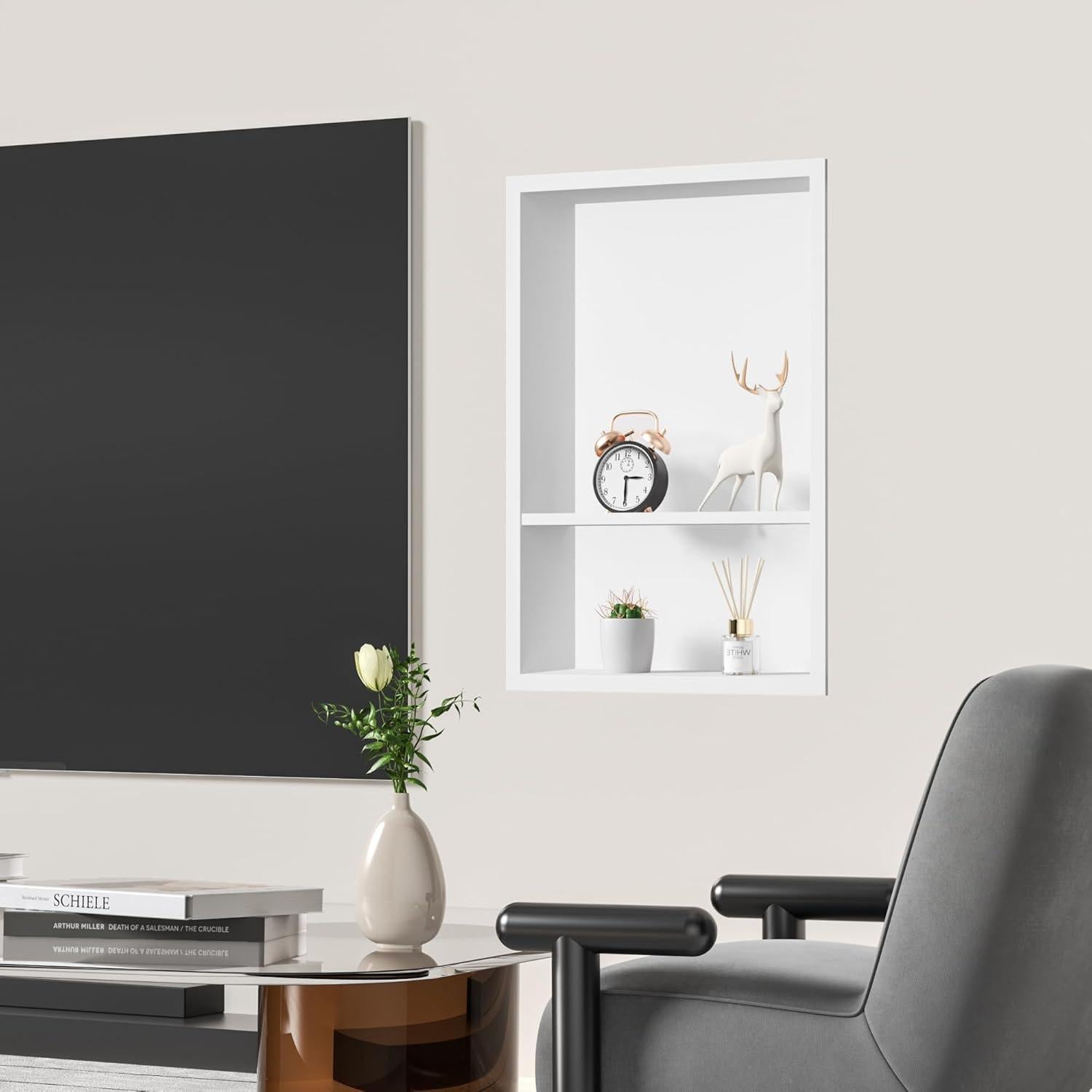 Nicho de Ducha Acero Inoxidable Qeke 45x30cm Doble Estante