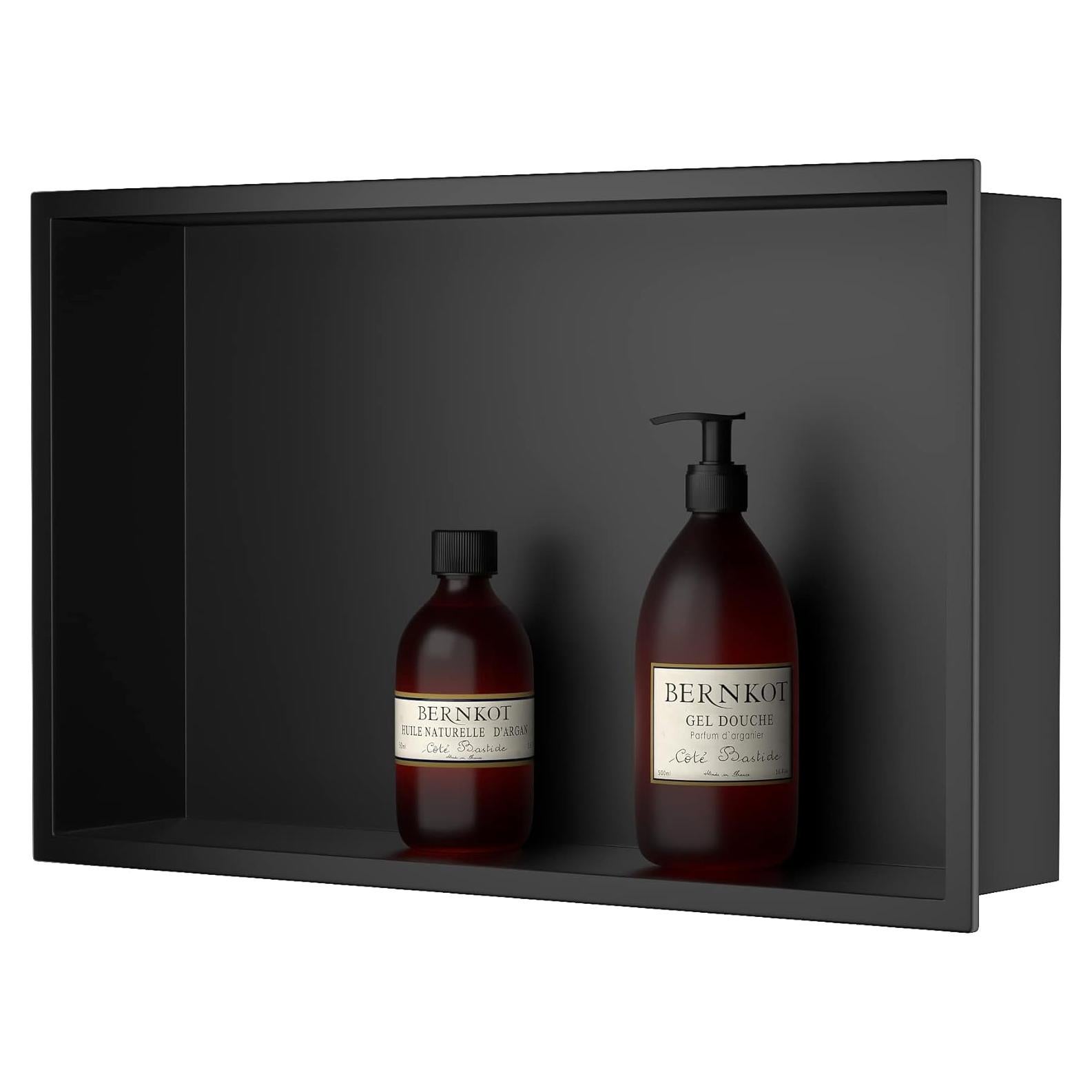 Nicho de Ducha Bernkot 50.8 x 30.5 cm Negro Mate Acero Inoxidable