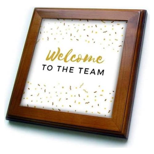 Azulejo Enmarcado 20x20 cm Bienvenido al Equipo 3dRose