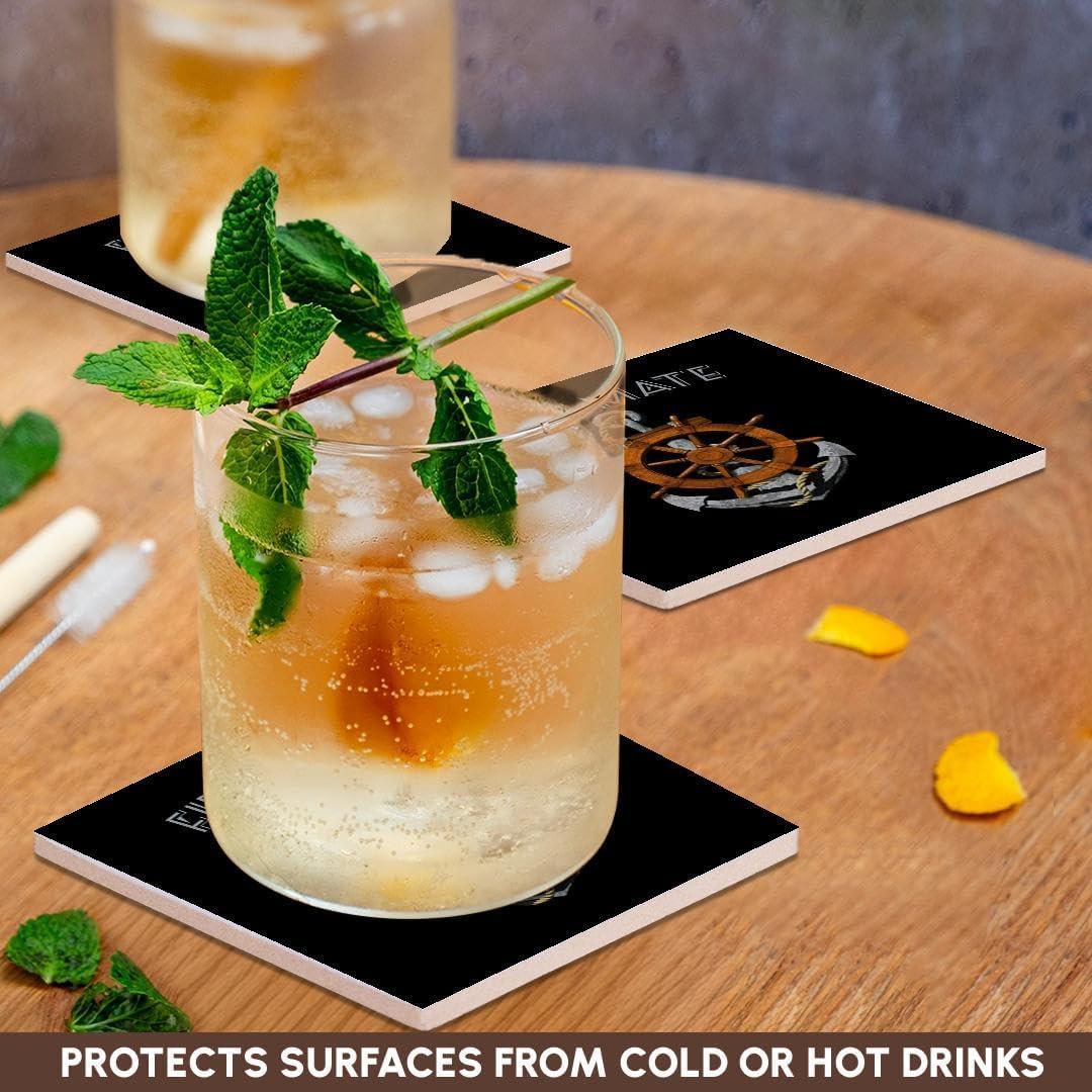 Juego de 8 Posavasos de Cerámica 3dRose Diseño Náutico