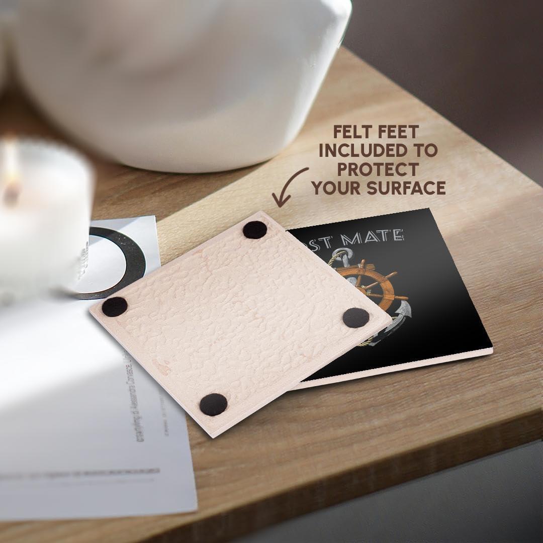 Juego de 8 Posavasos de Cerámica 3dRose Diseño Náutico