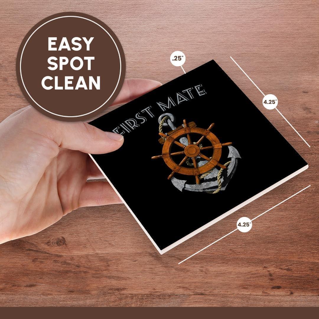 Juego de 8 Posavasos de Cerámica 3dRose Diseño Náutico