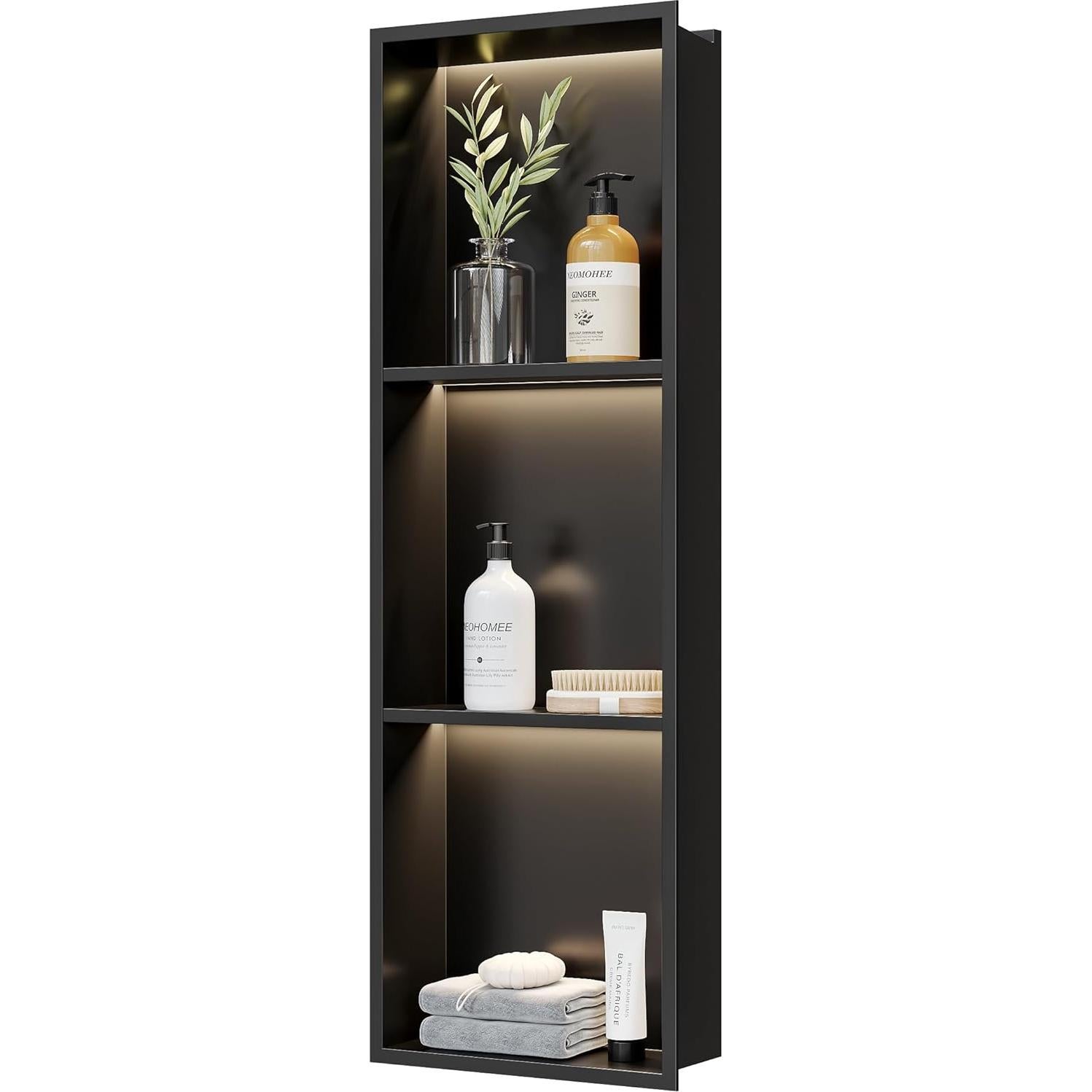 Nicho de Ducha Empotrado Neohomee 30x91 cm con Luz LED 3000K