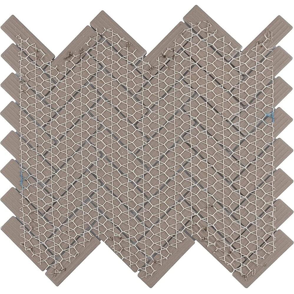 Mosaico de Porcelana Negra Tenedos Espiga Mate 31.5x27.4cm