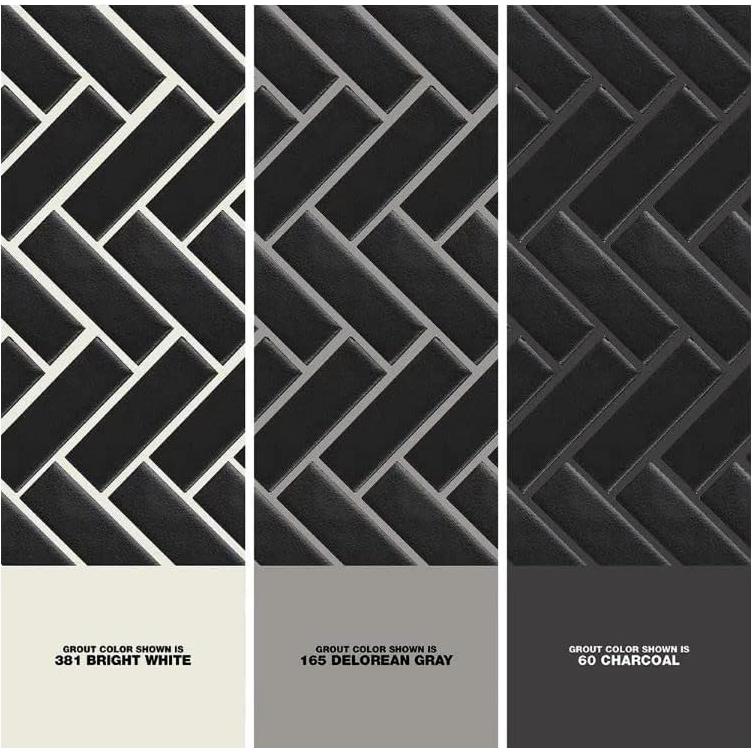 Mosaico de Porcelana Negra Tenedos Espiga Mate 31.5x27.4cm