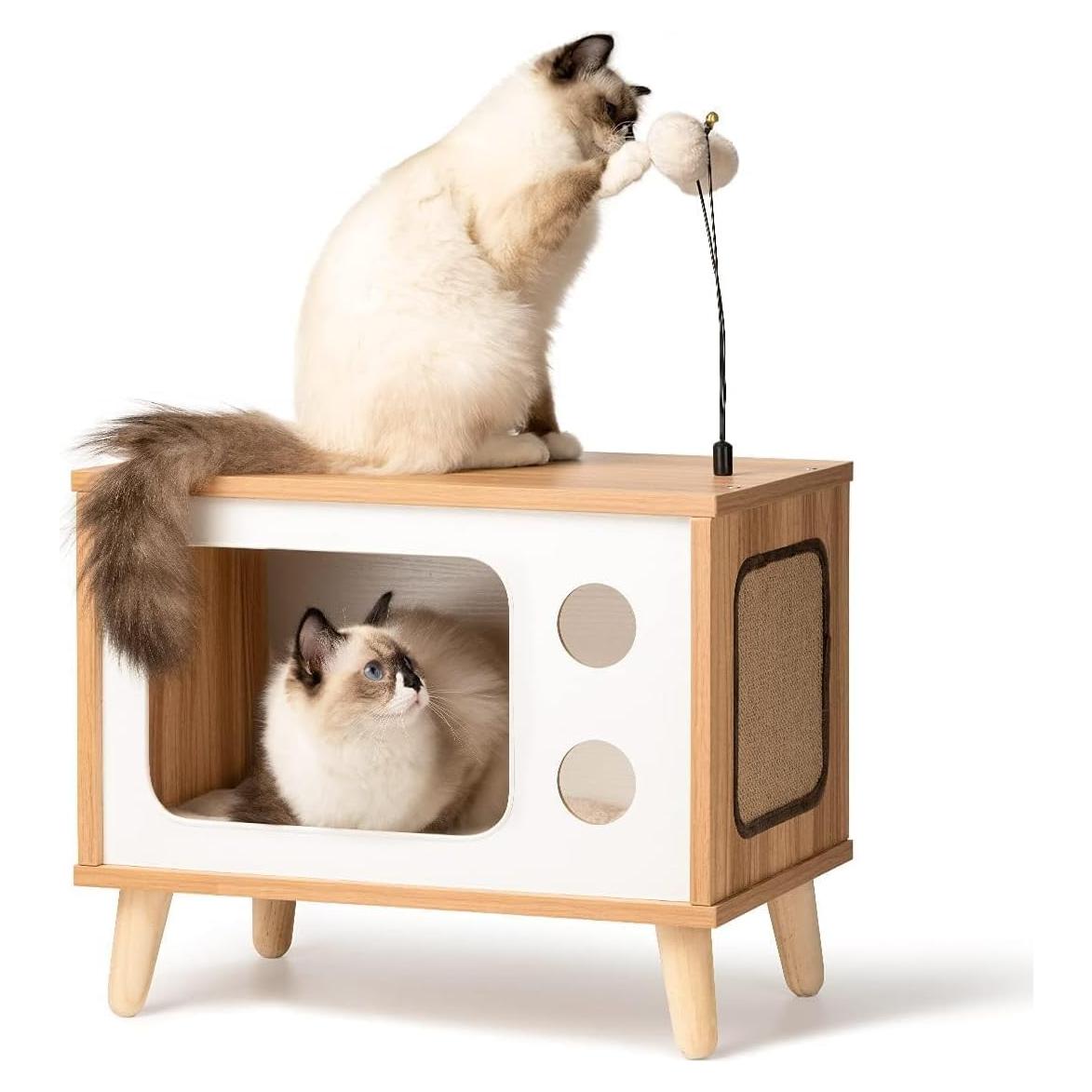Casa de Gato Rolife Madera Televisor Grande con Rascador