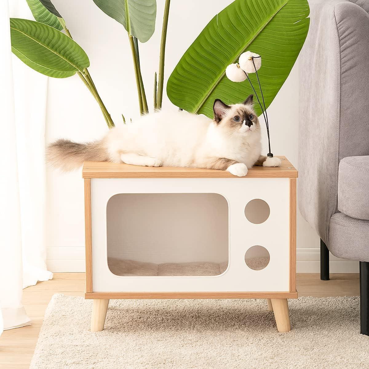 Casa de Gato Rolife Madera Televisor Grande con Rascador