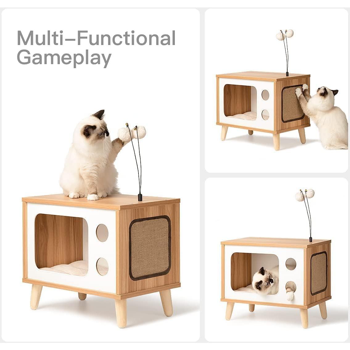 Casa de Gato Rolife Madera Televisor Grande con Rascador