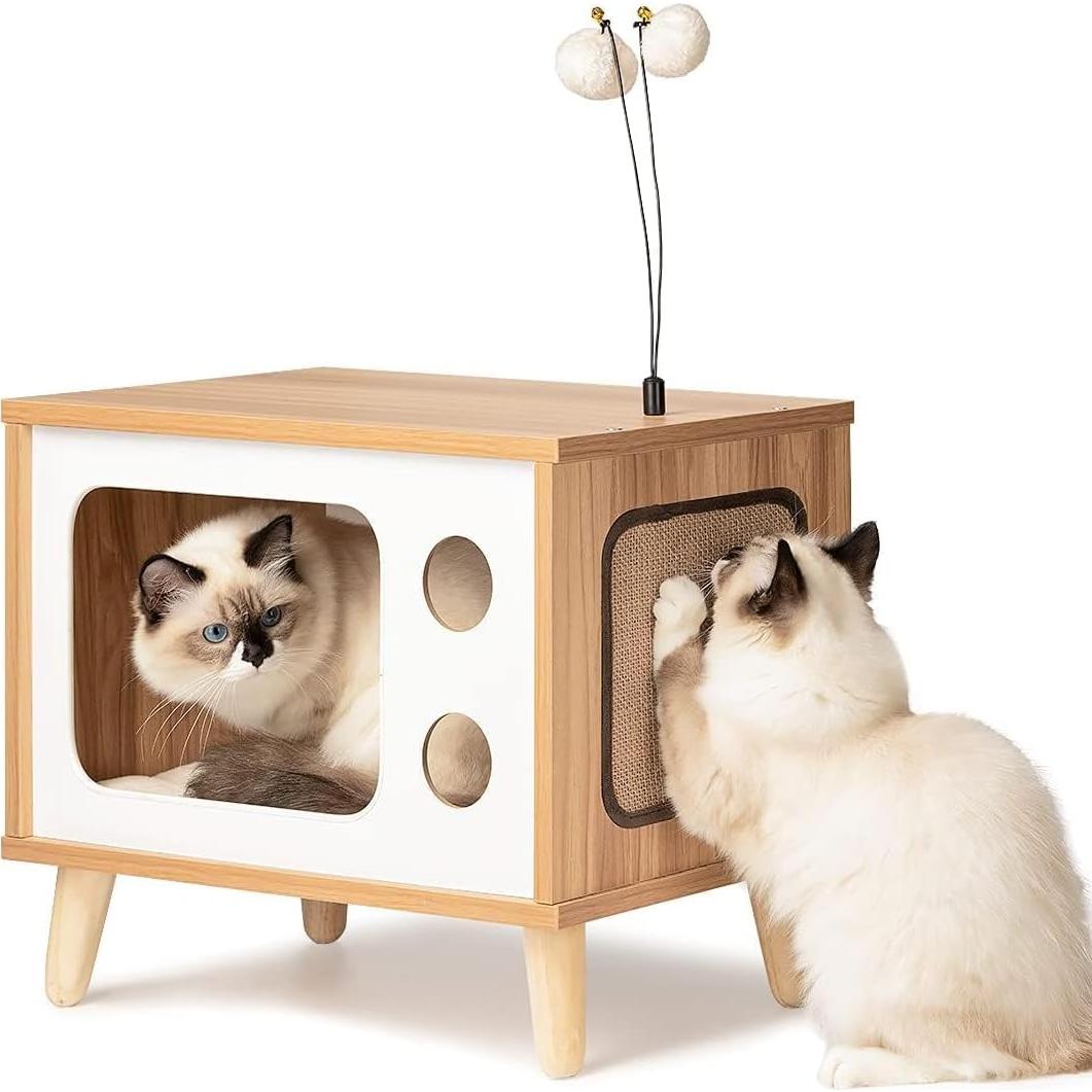 Casa de Gato Rolife Madera Televisor Grande con Rascador