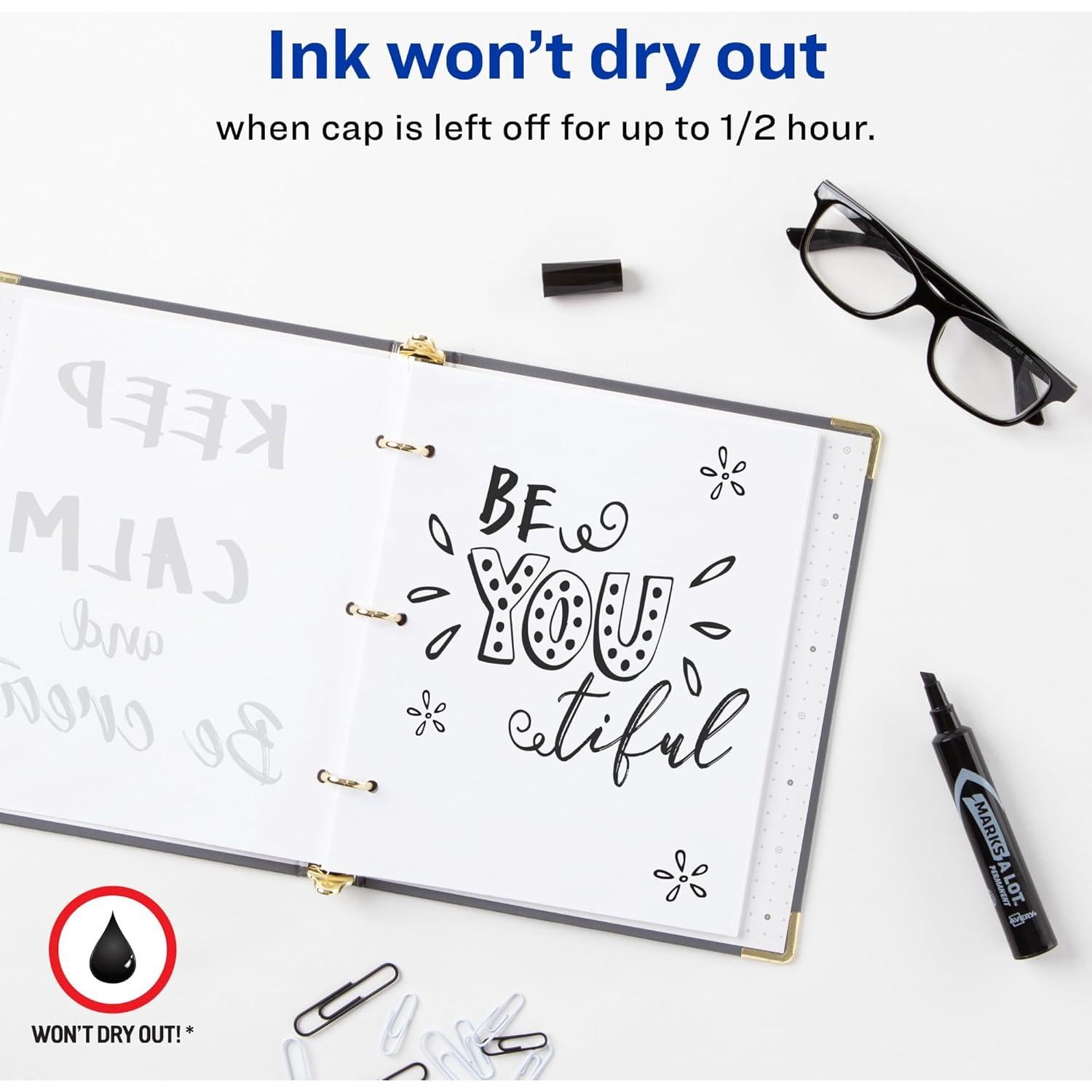 Marcadores Permanentes Avery Marks-A-Lot 12 Unidades Punta Cincel