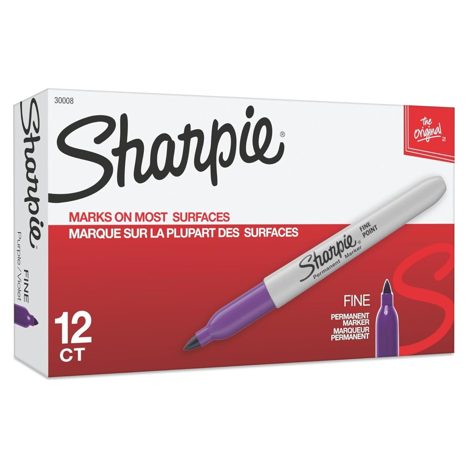Marcador Permanente Punta Fina Morado Sharpie 12 Unidades