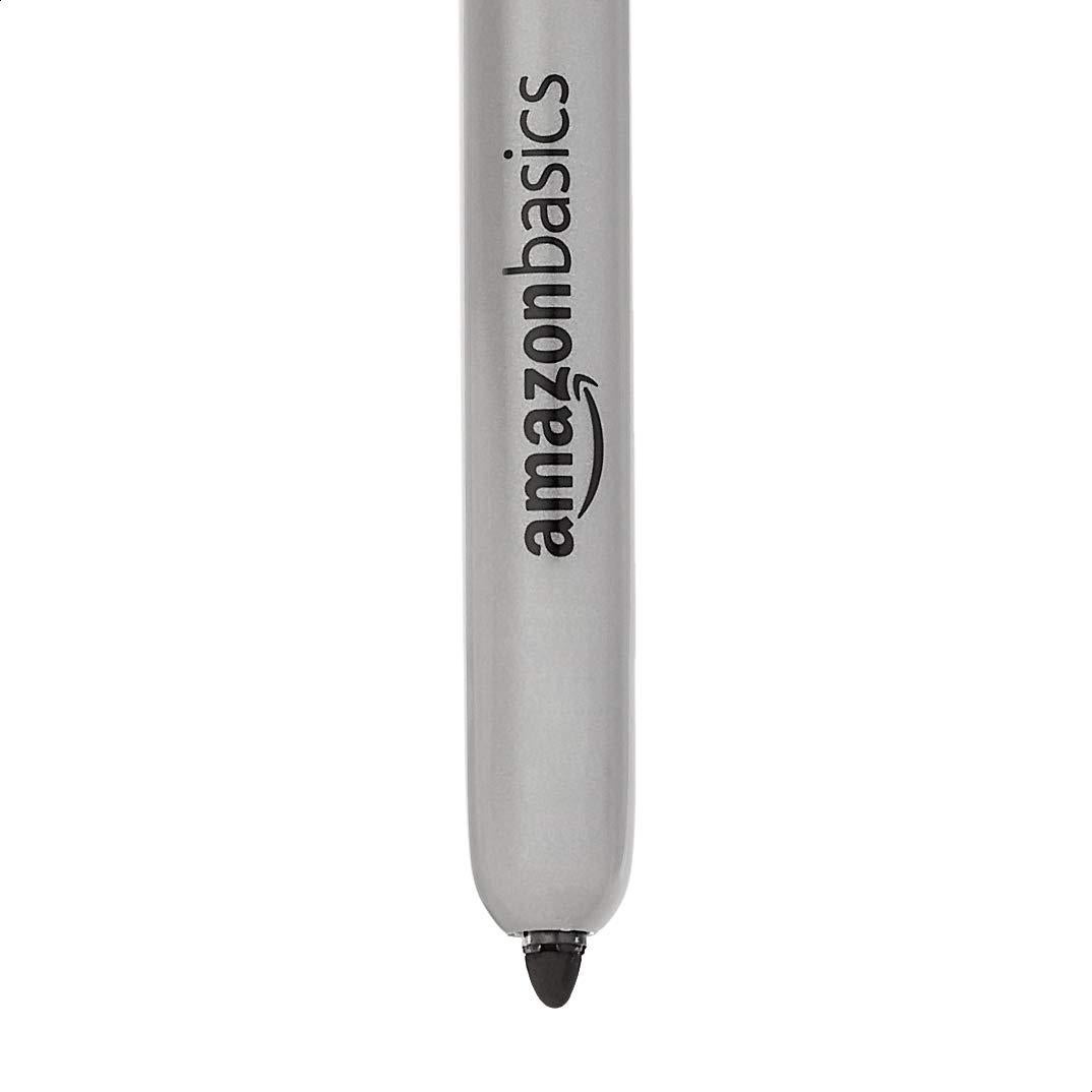 Marcadores Permanentes Retráctiles Amazon Basics, 12 Piezas, Negro