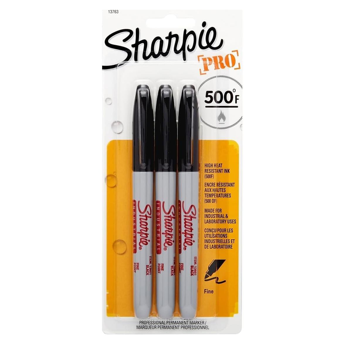 Marcador Permanente Industrial Sharpie 13763PP Negro - Paquete de 3