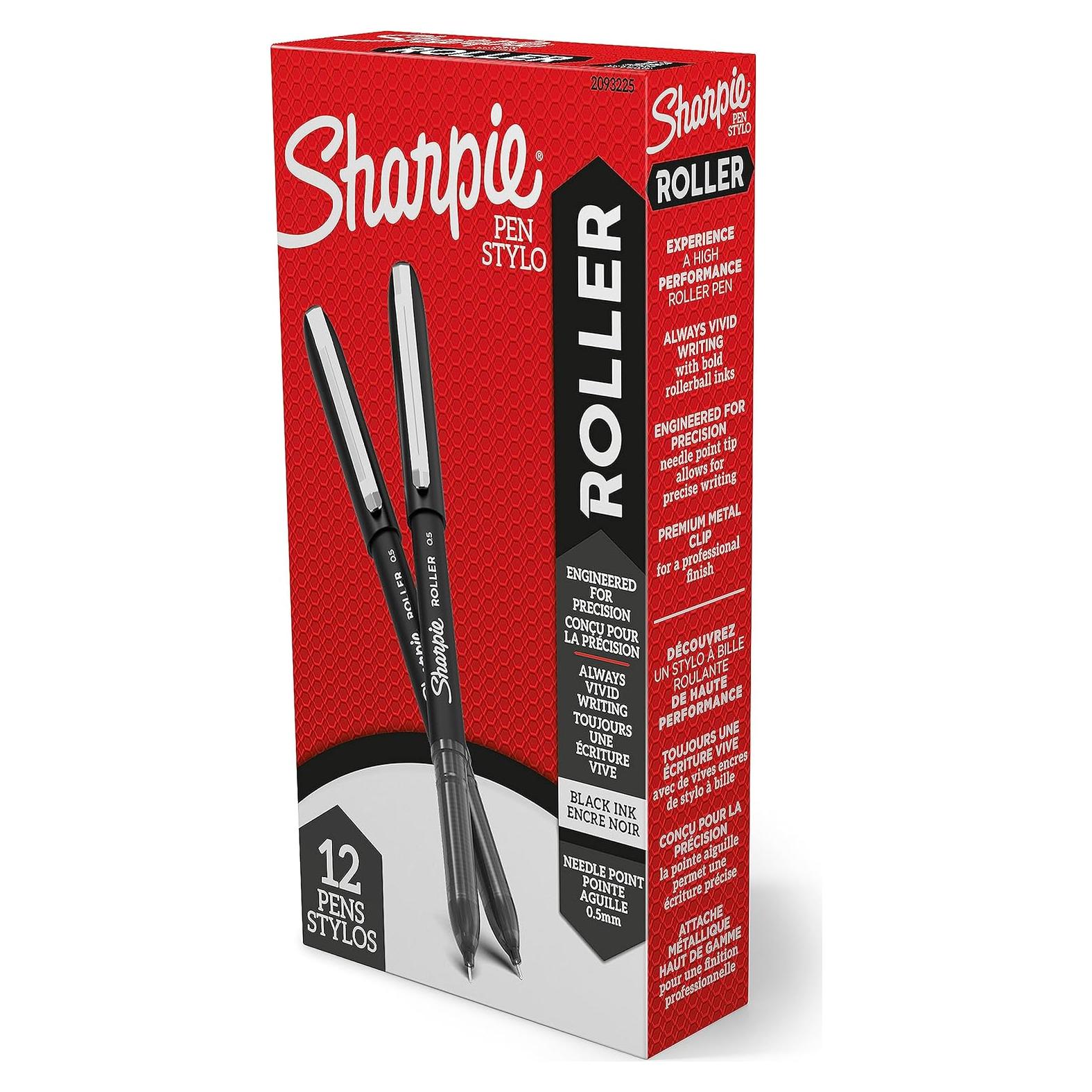 Bolígrafo Rollerball Sharpie 0.5mm Tinta Negra - Paquete de 12