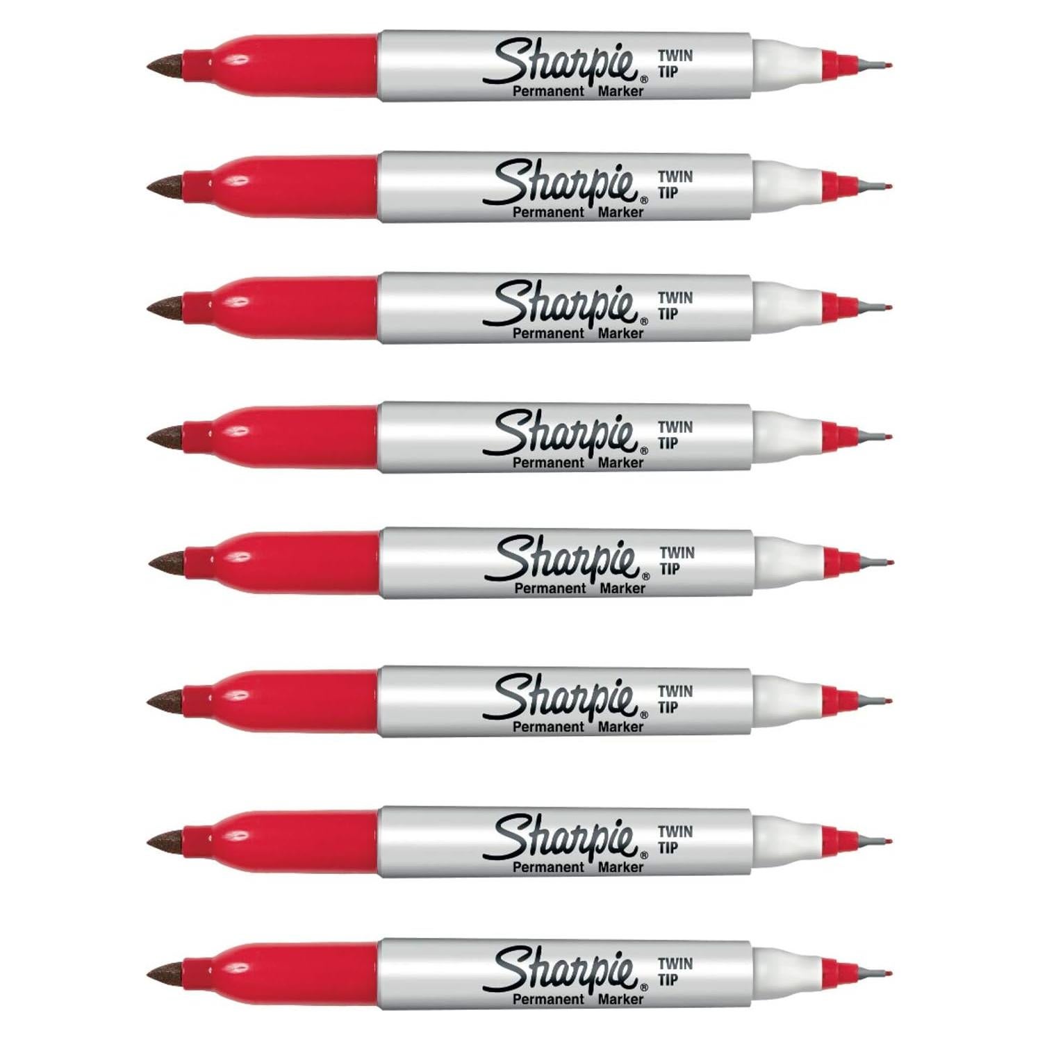 Marcador Permanente Sharpie 32202 Rojo Punta Doble Paquete 8