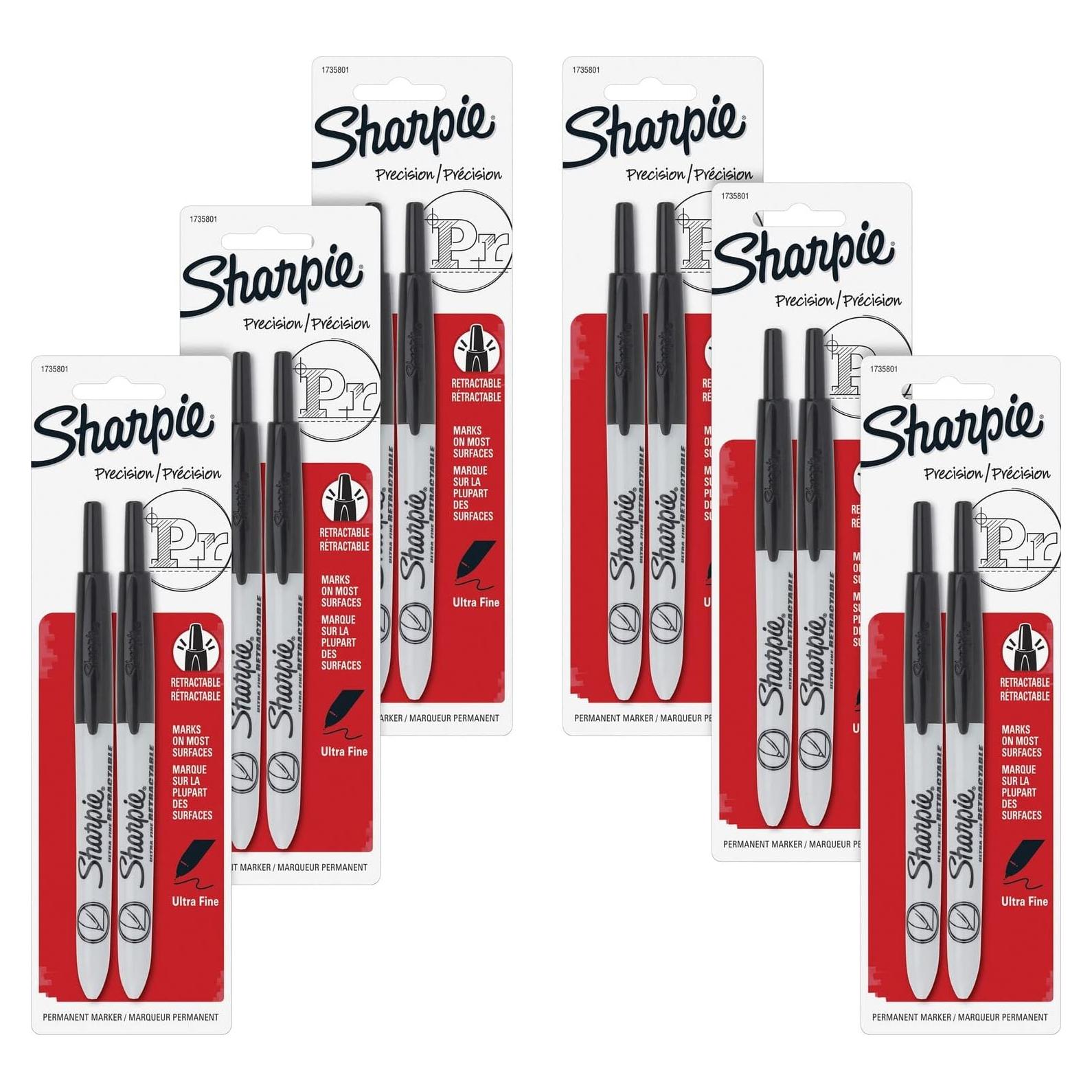 Marcadores Retráctiles Ultra Fina Sharpie Negro - Paquete 12
