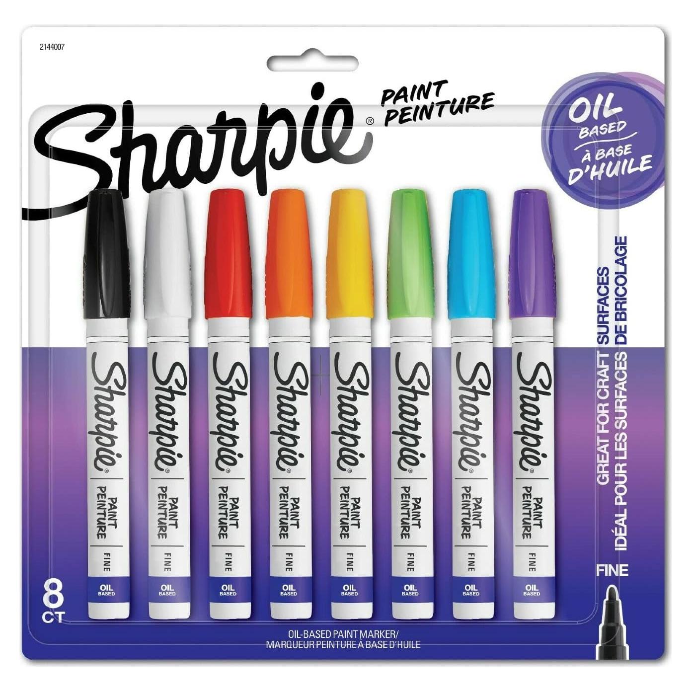 Marcadores de Pintura a Base de Aceite Sharpie 8 Colores Punta Fina