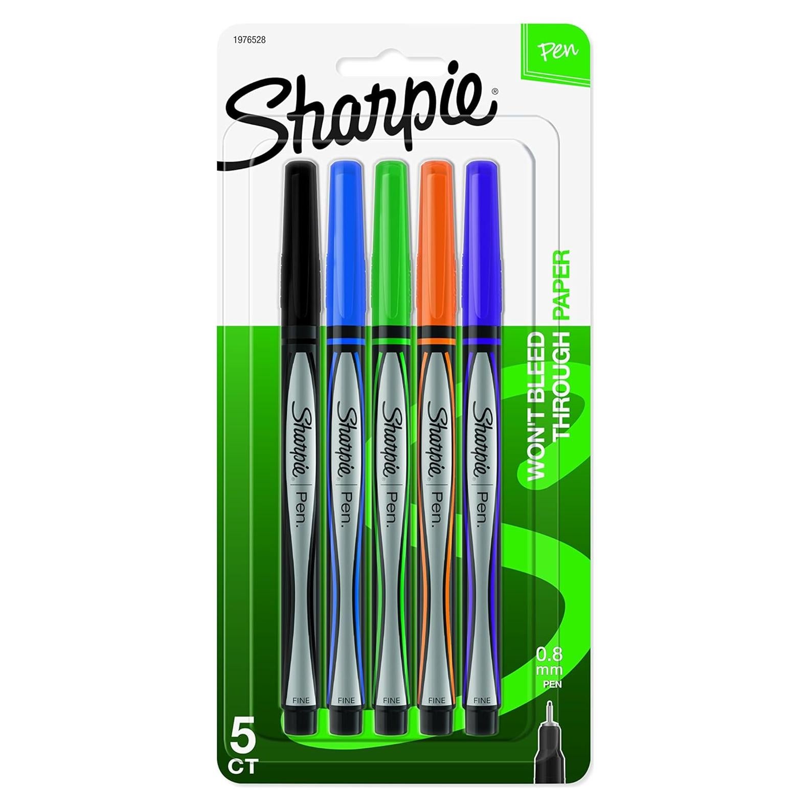 Bolígrafos Sharpie Punta Fina 0.8mm Colores Variados 5 Unidades